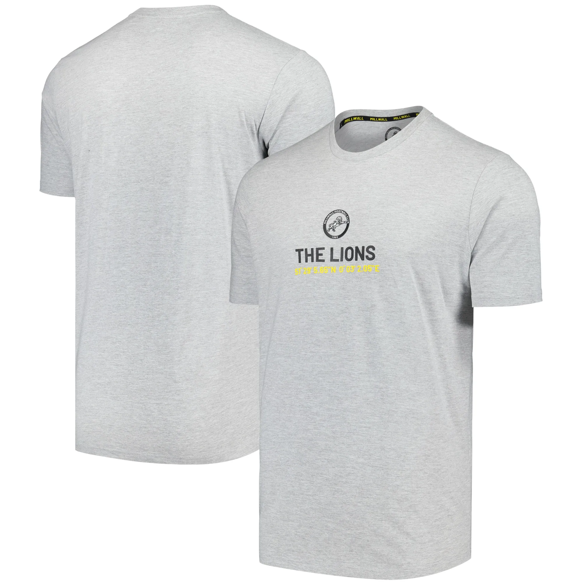 Millwall Dockers Lions T-Shirt - Grey Marl - Mens
