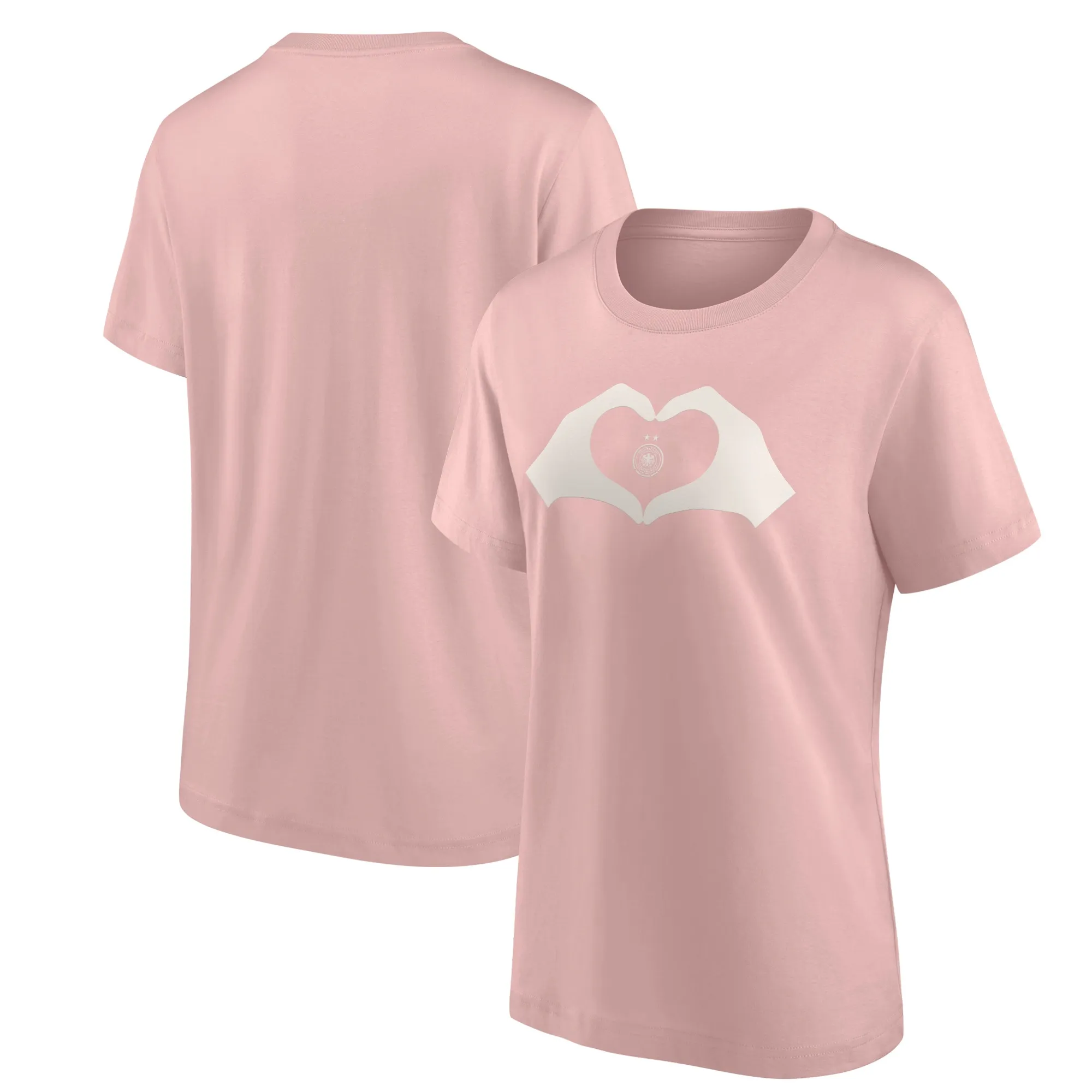 Germany Heart Hands Graphic T-Shirt - Pink - Womens