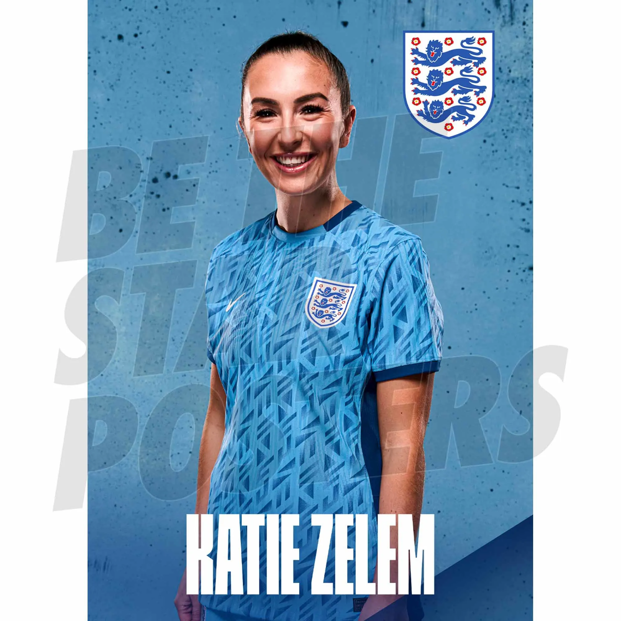 England Katie Zelem Headshot Away Poster A3