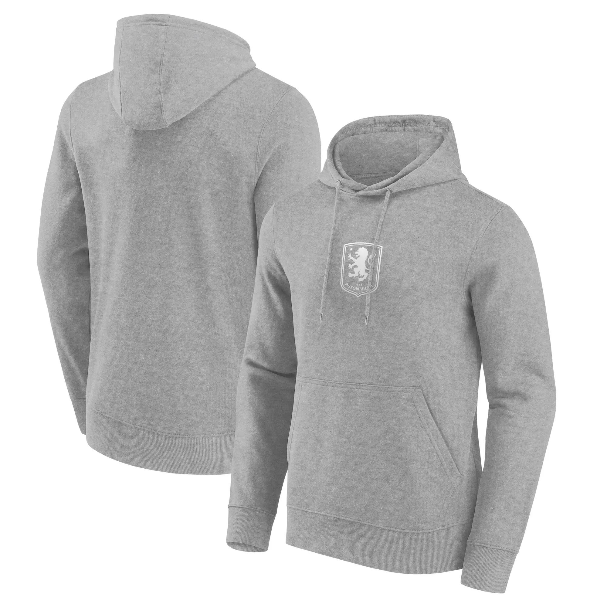 Aston Villa Mono Logo Graphic Hoodie - Sports Grey - Mens