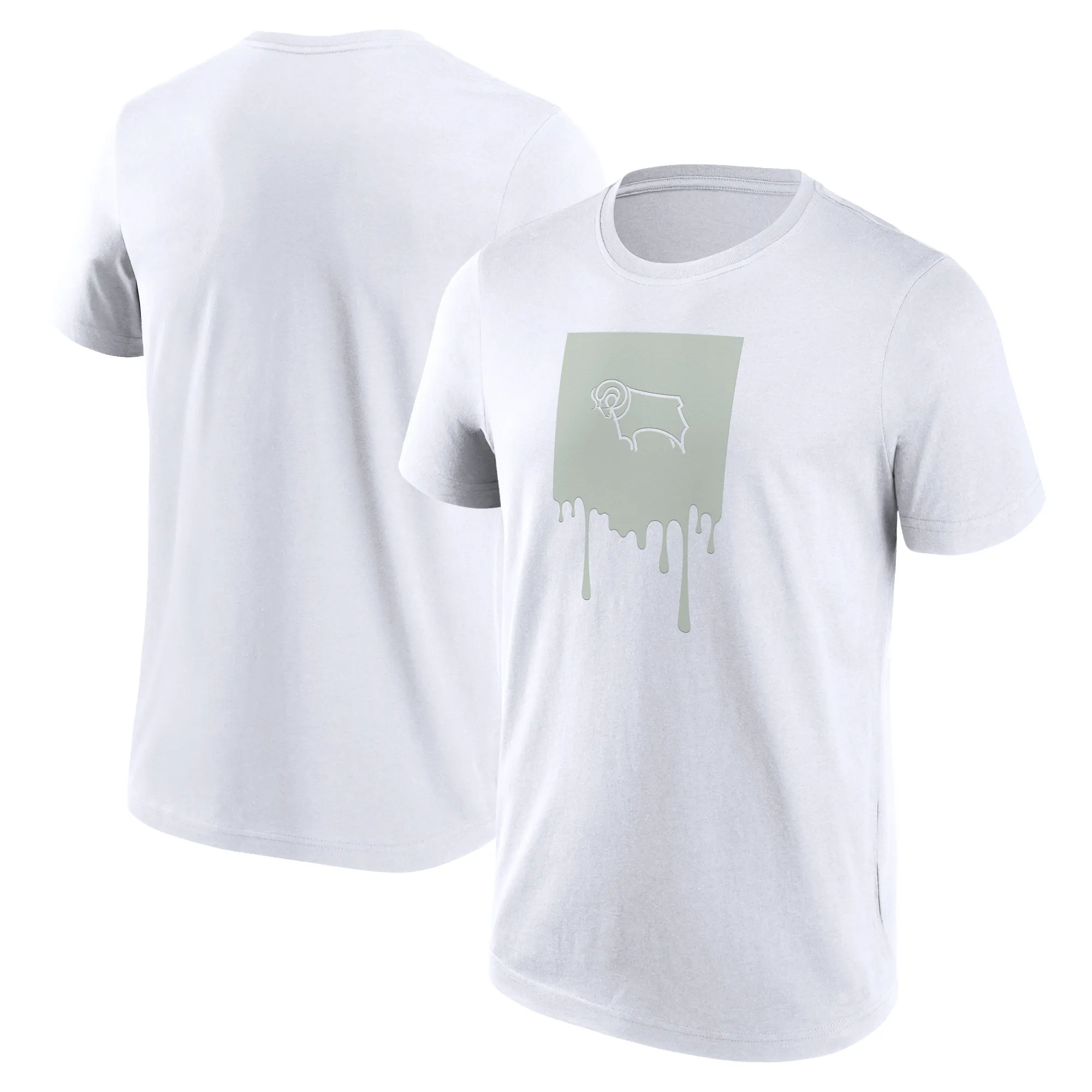 Derby County Liquify Graphic T-Shirt - White - Mens
