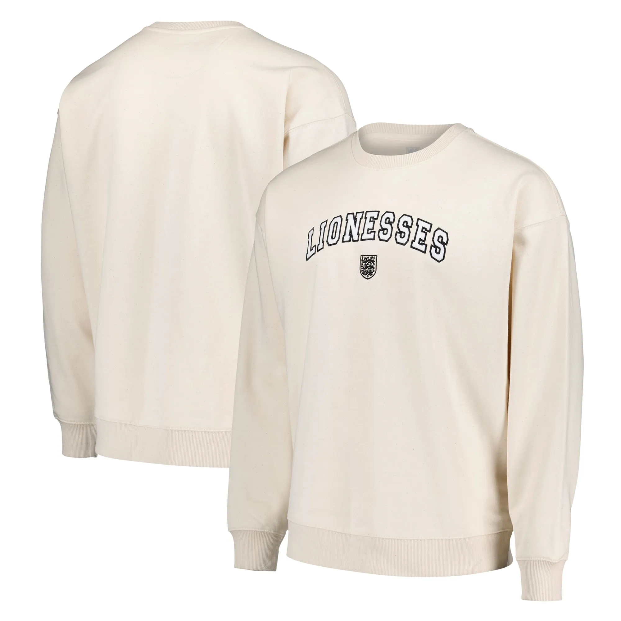 England Lionesses Collegiate Oversized Graphic Crew Sweatshirt - Off White - Unisex