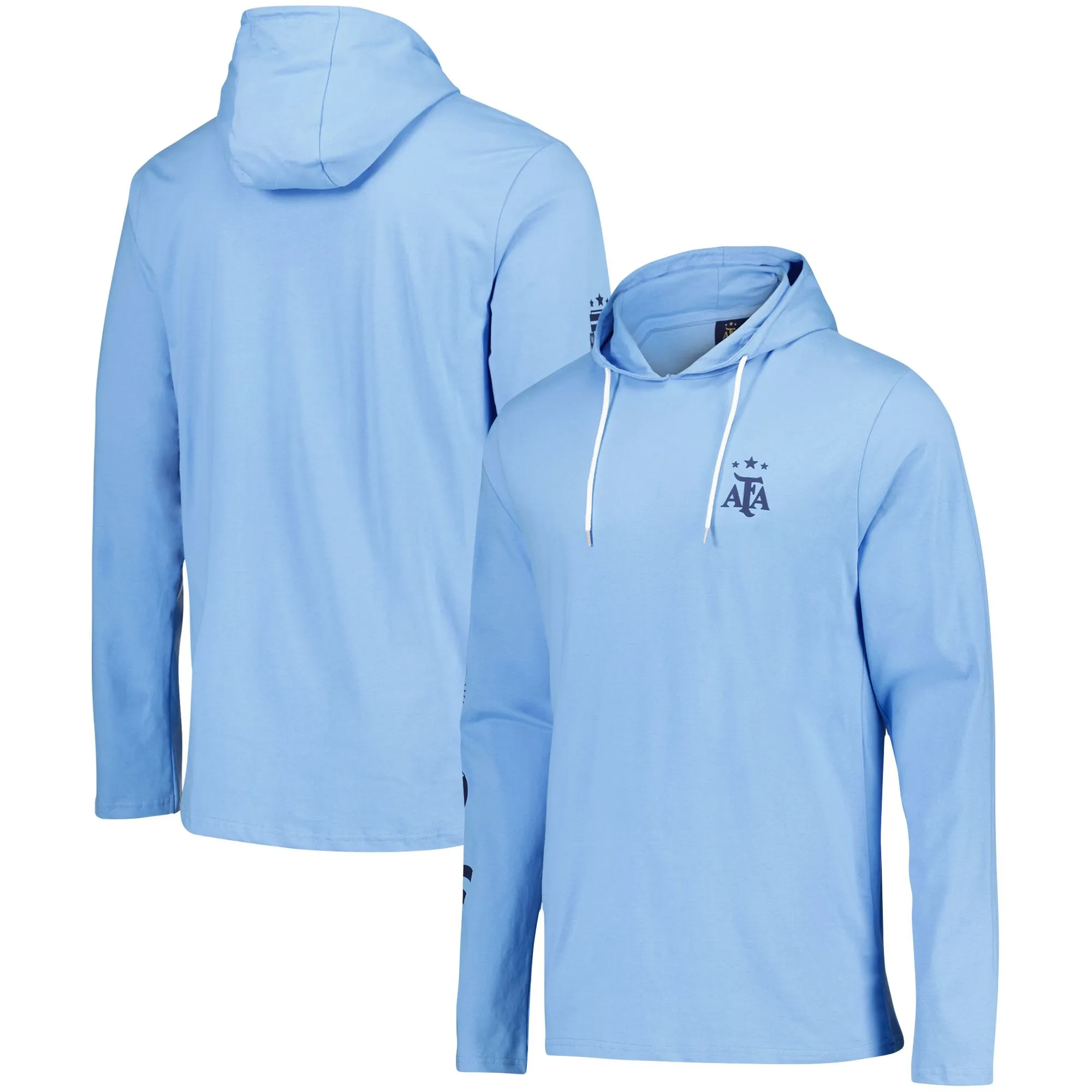 Argentina Relaxed Fit Hooded T-Shirt - Sky Blue - Mens