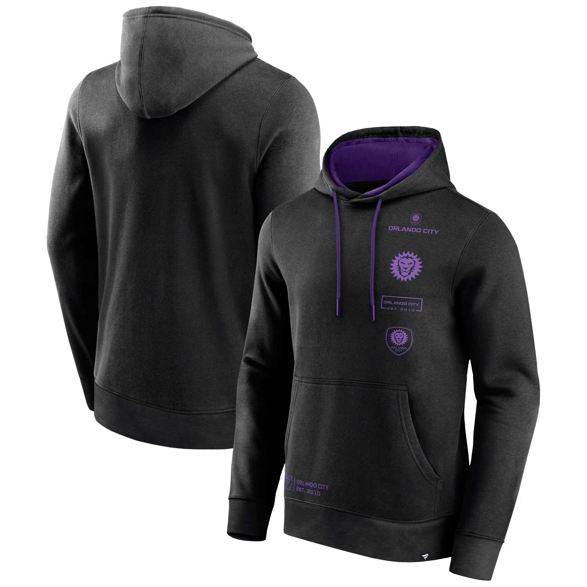 Men's Fanatics Black Orlando City SC Halftime Pullover Hoodie