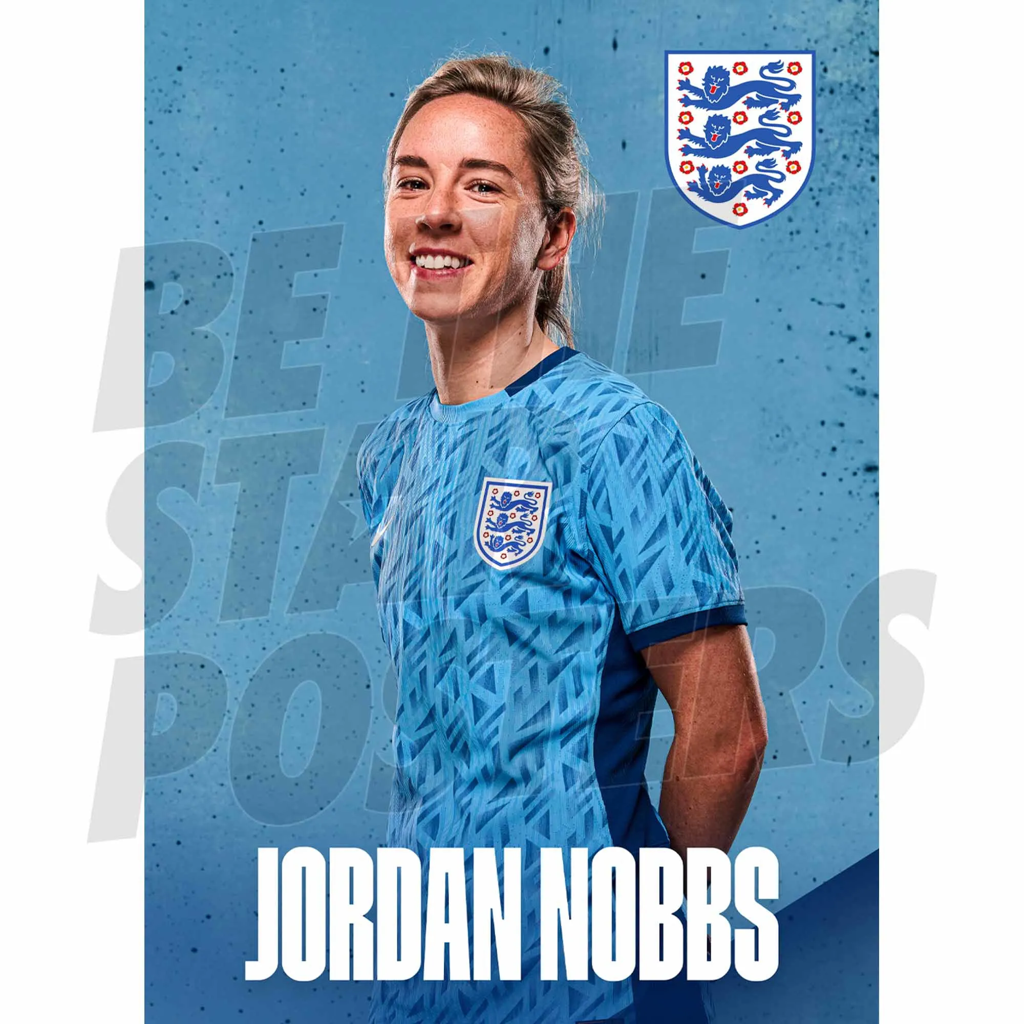 England Jordan Nobbs Headshot Away Poster A3