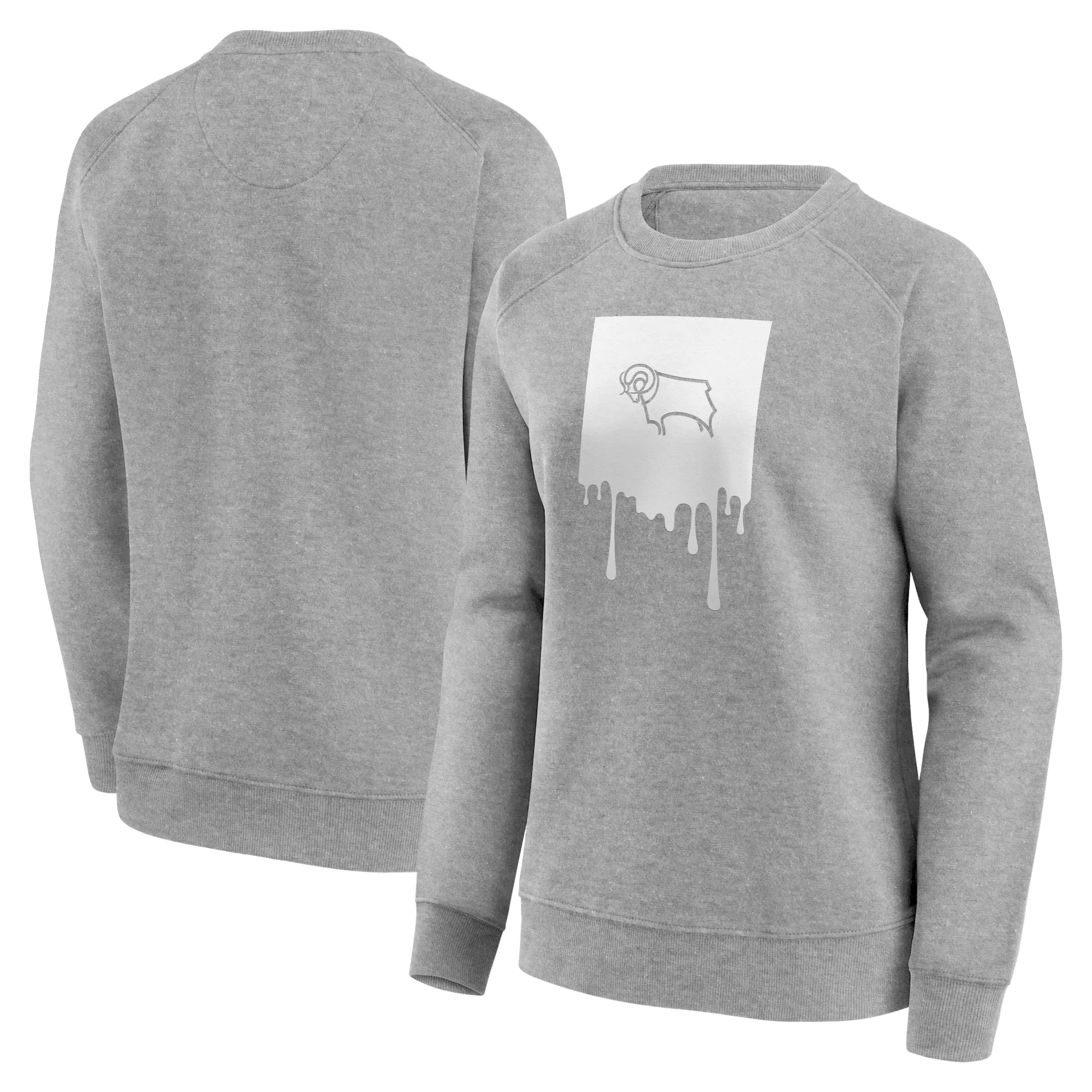 Derby County Liquify Graphic Sweatshirt - Grey Marl - Womens