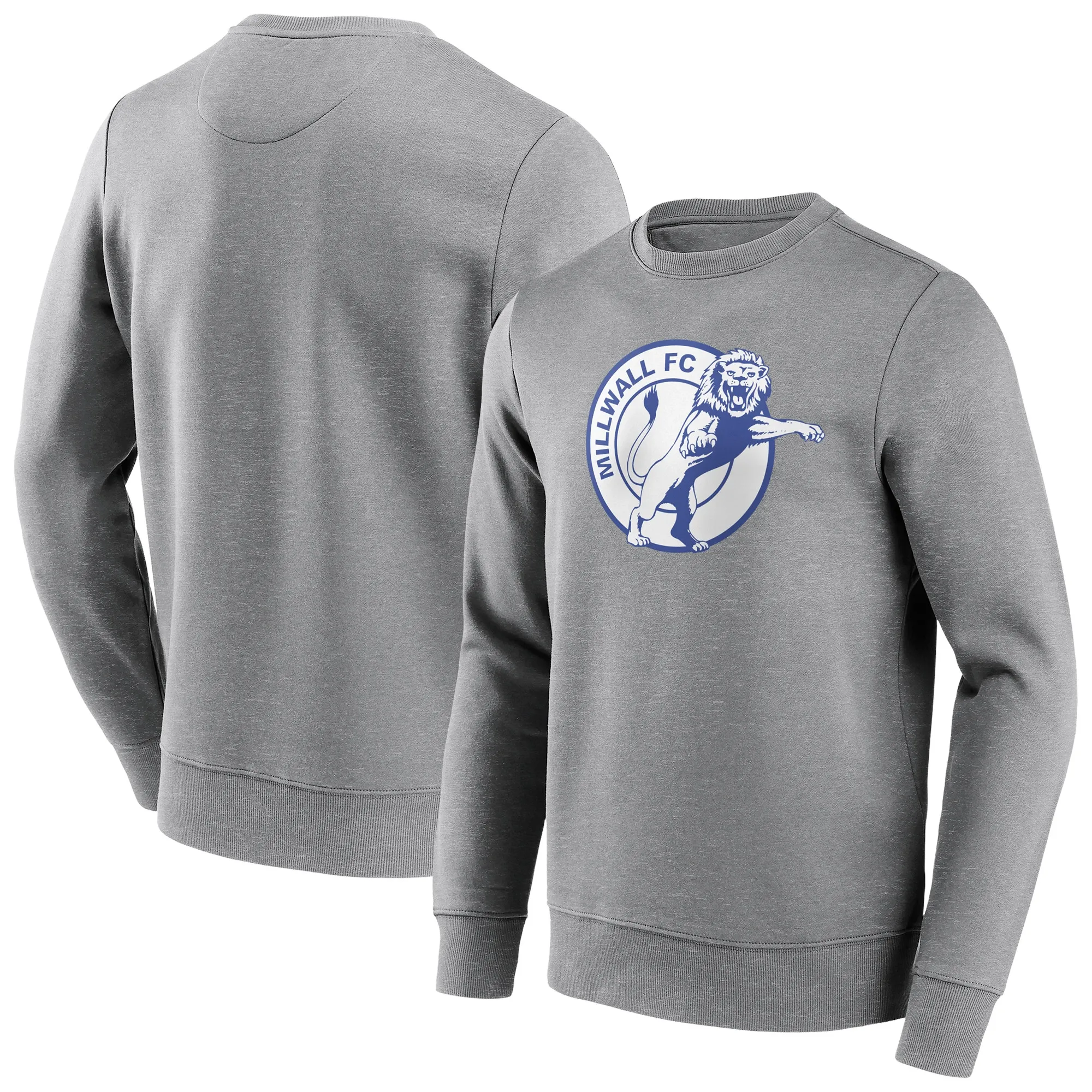 Millwall Retro Logo Graphic Crew Sweatshirt - Sports Grey - Mens