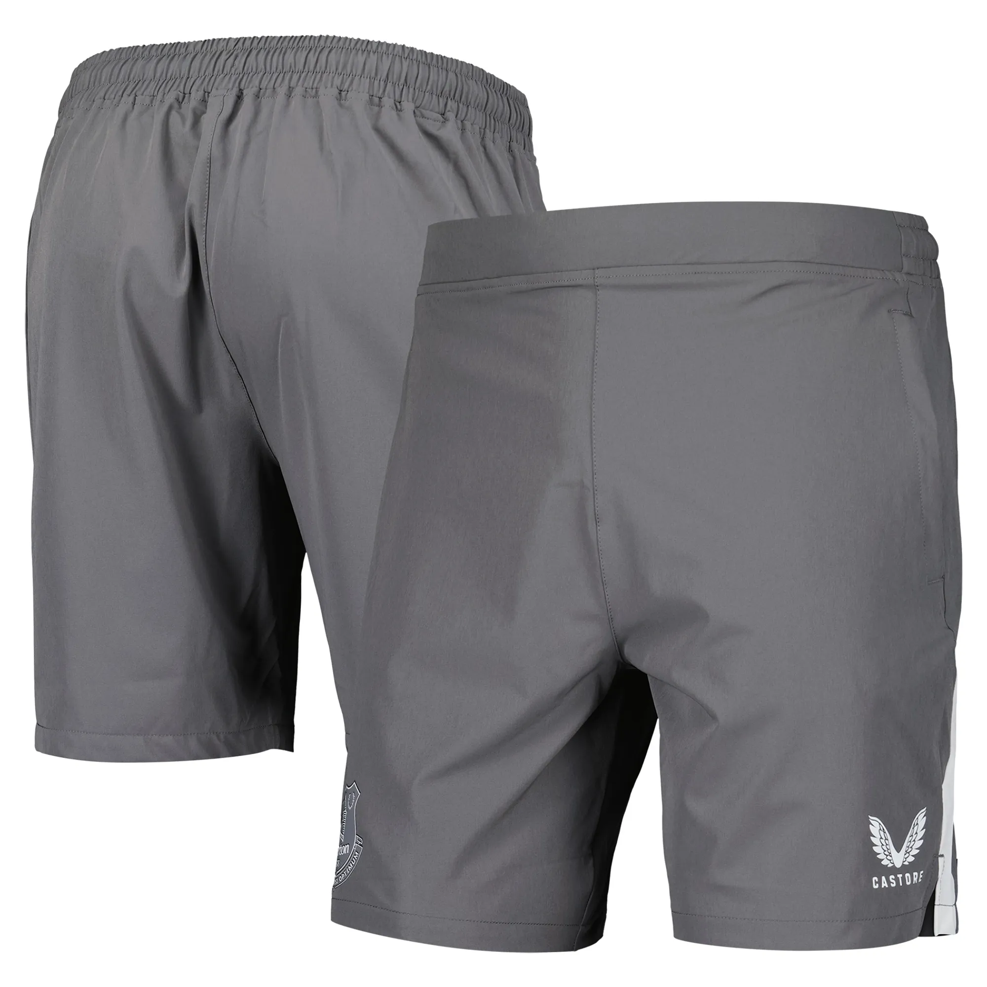 Everton Castore Players Training Woven Zipped Shorts - Grey
