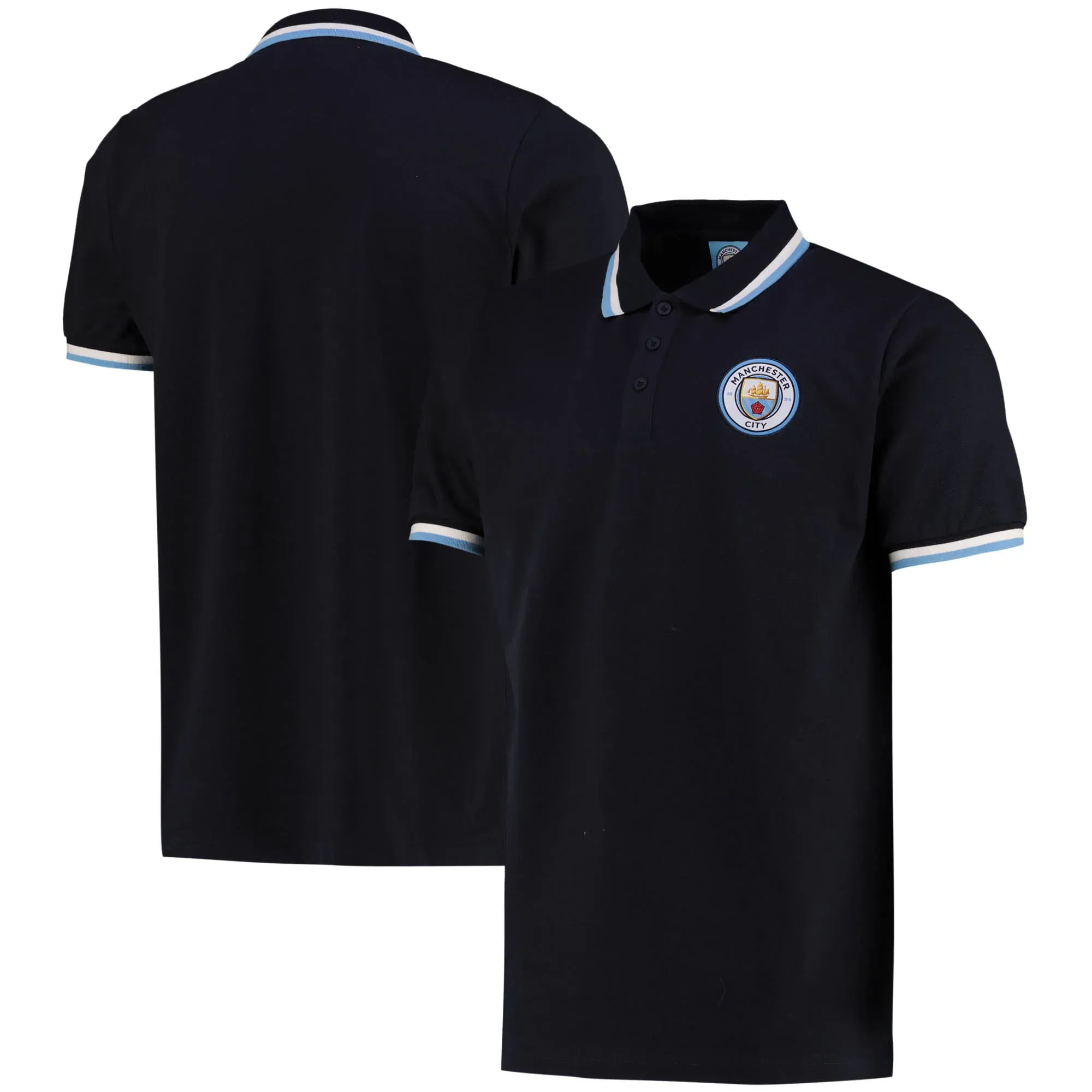 Manchester City Tipped Polo Shirt - Navy - Mens