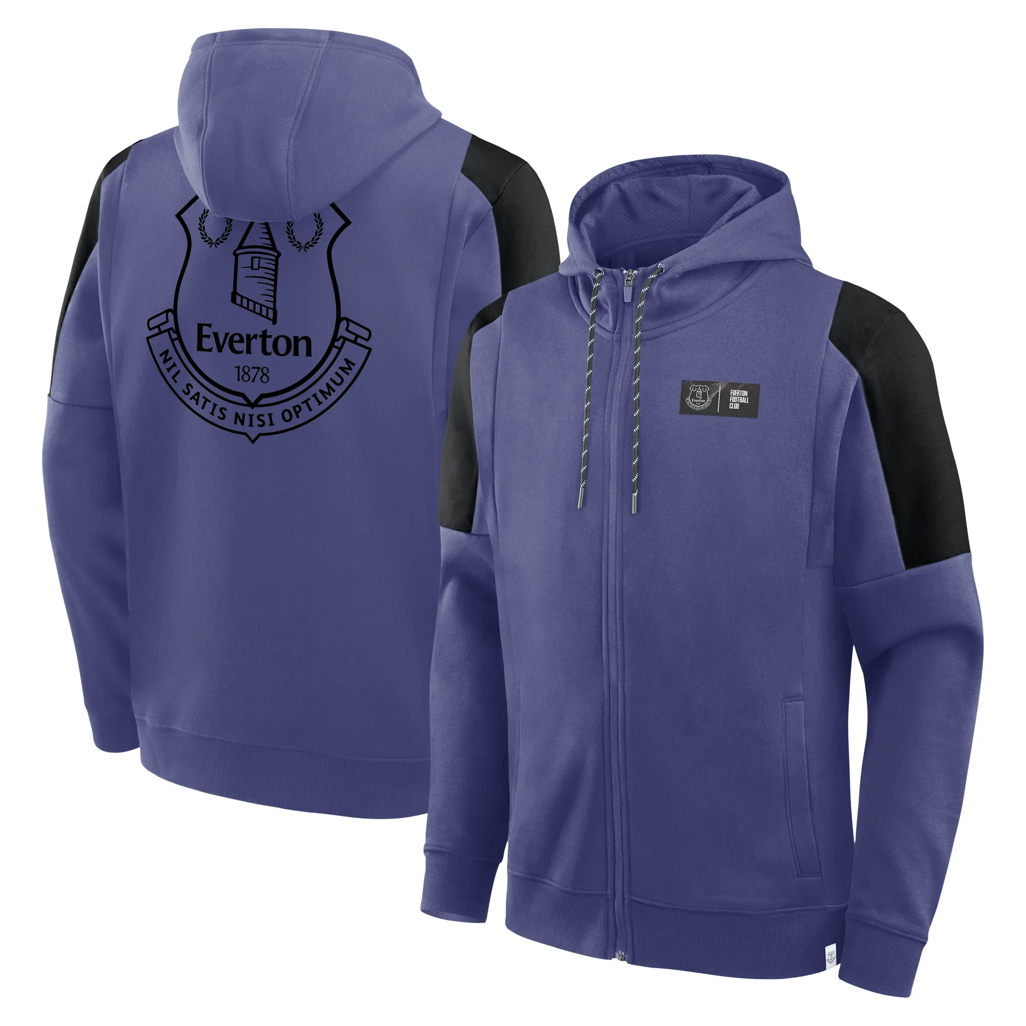 Everton Full Zip Hoodie - Skipper Blue/Black - Mens