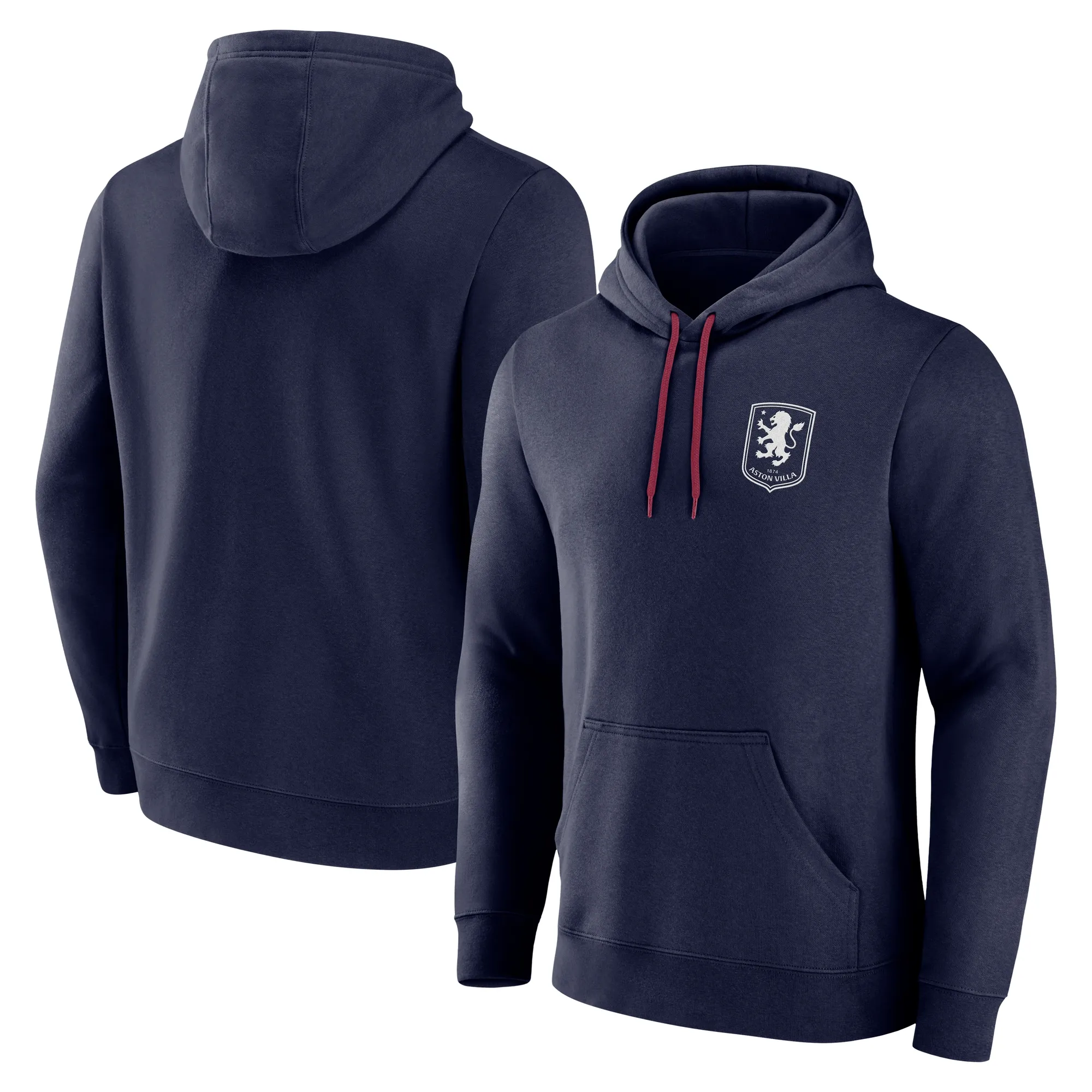 Aston Villa Essentials Small Crest Overhead Hoodie - Maritime Blue - Mens