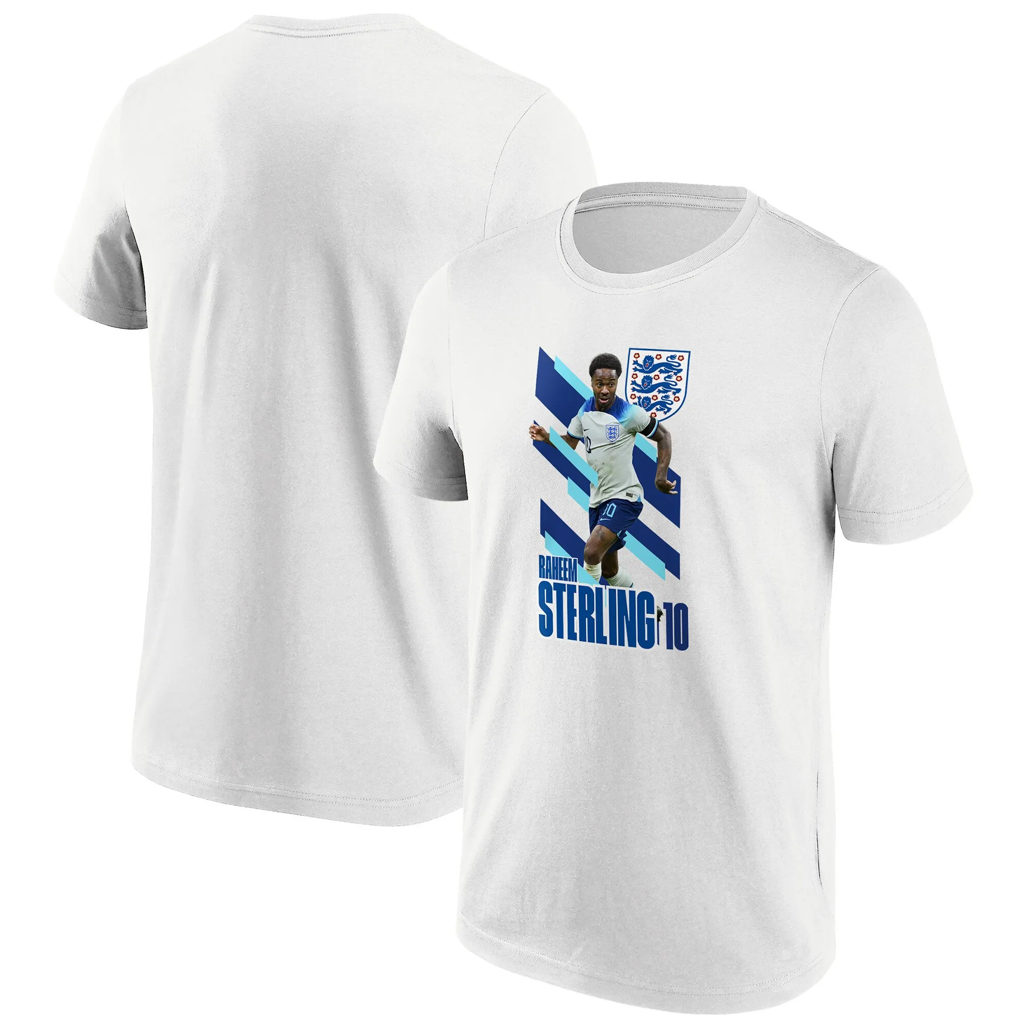 England FA Sterling No 10 Name & Number Graphic T-Shirt - White - Unisex