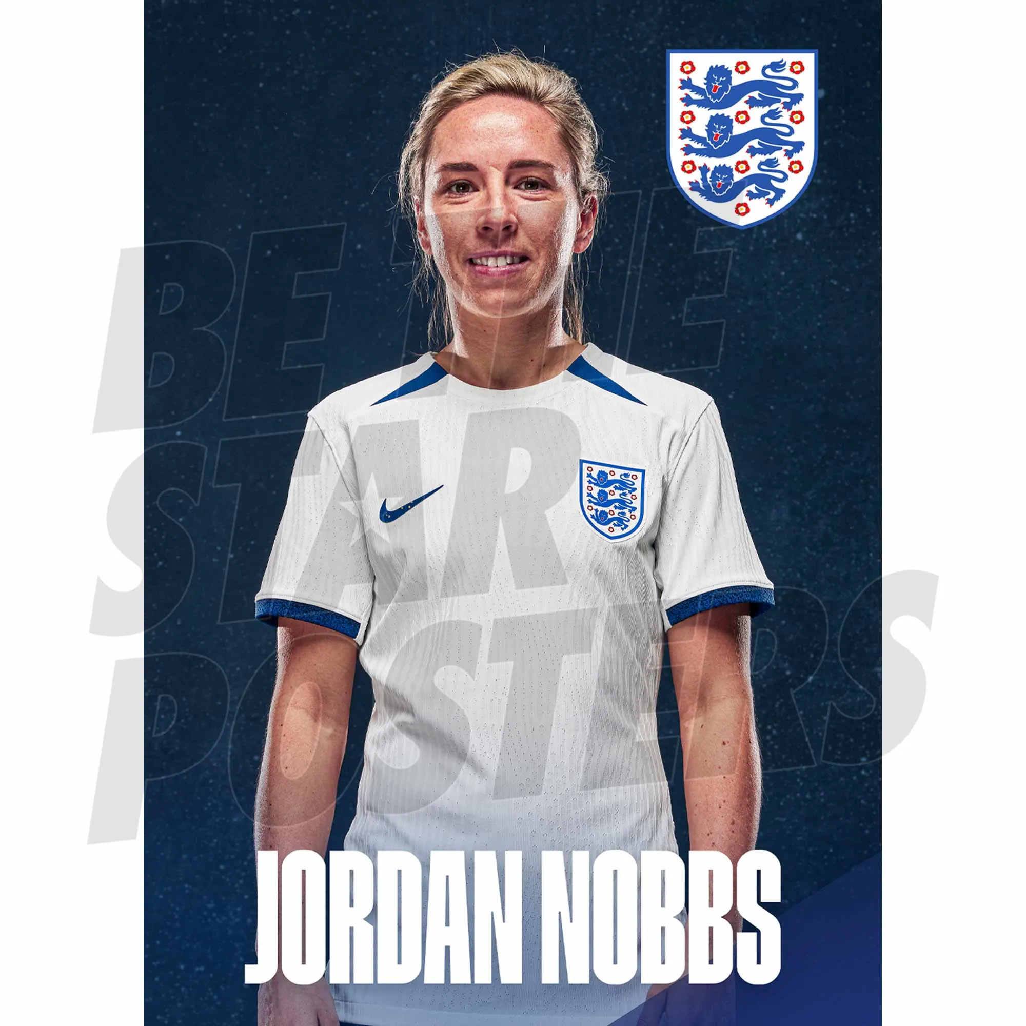 England Jordan Nobbs Headshot Home Poster A3