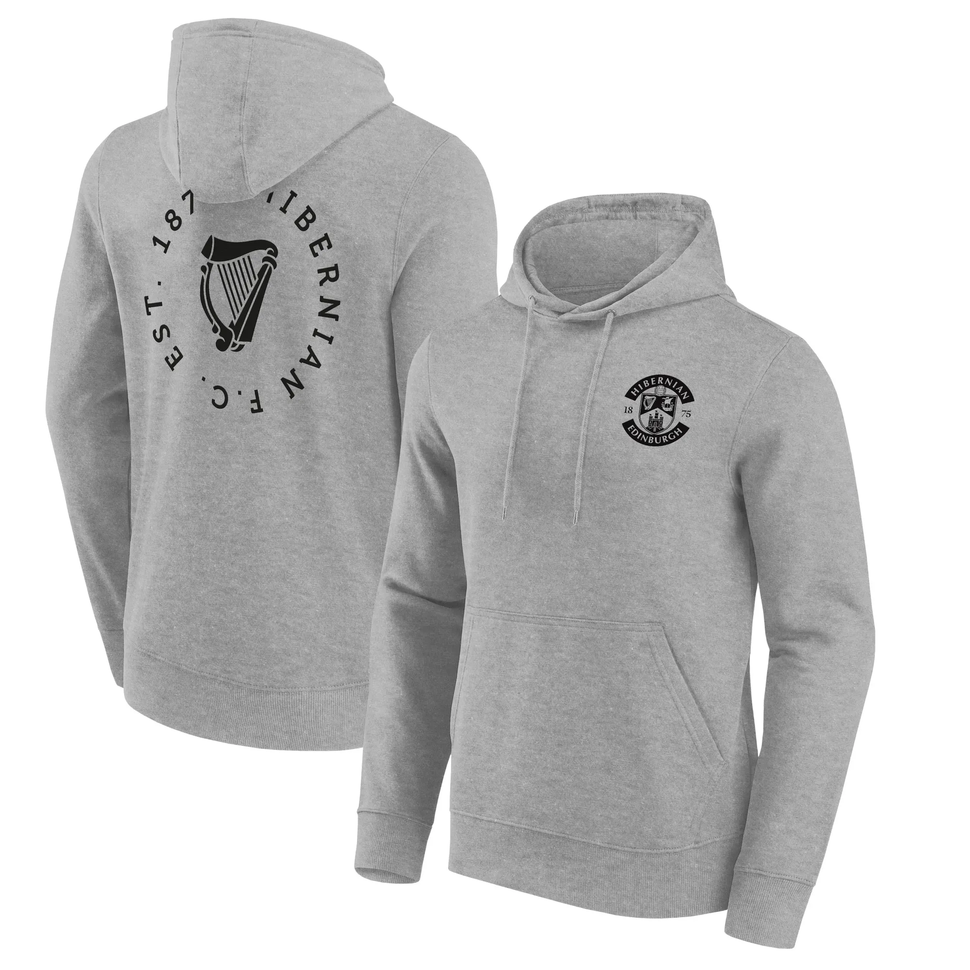 Hibernian Loop Graphic Hoodie - Sports Grey - Mens
