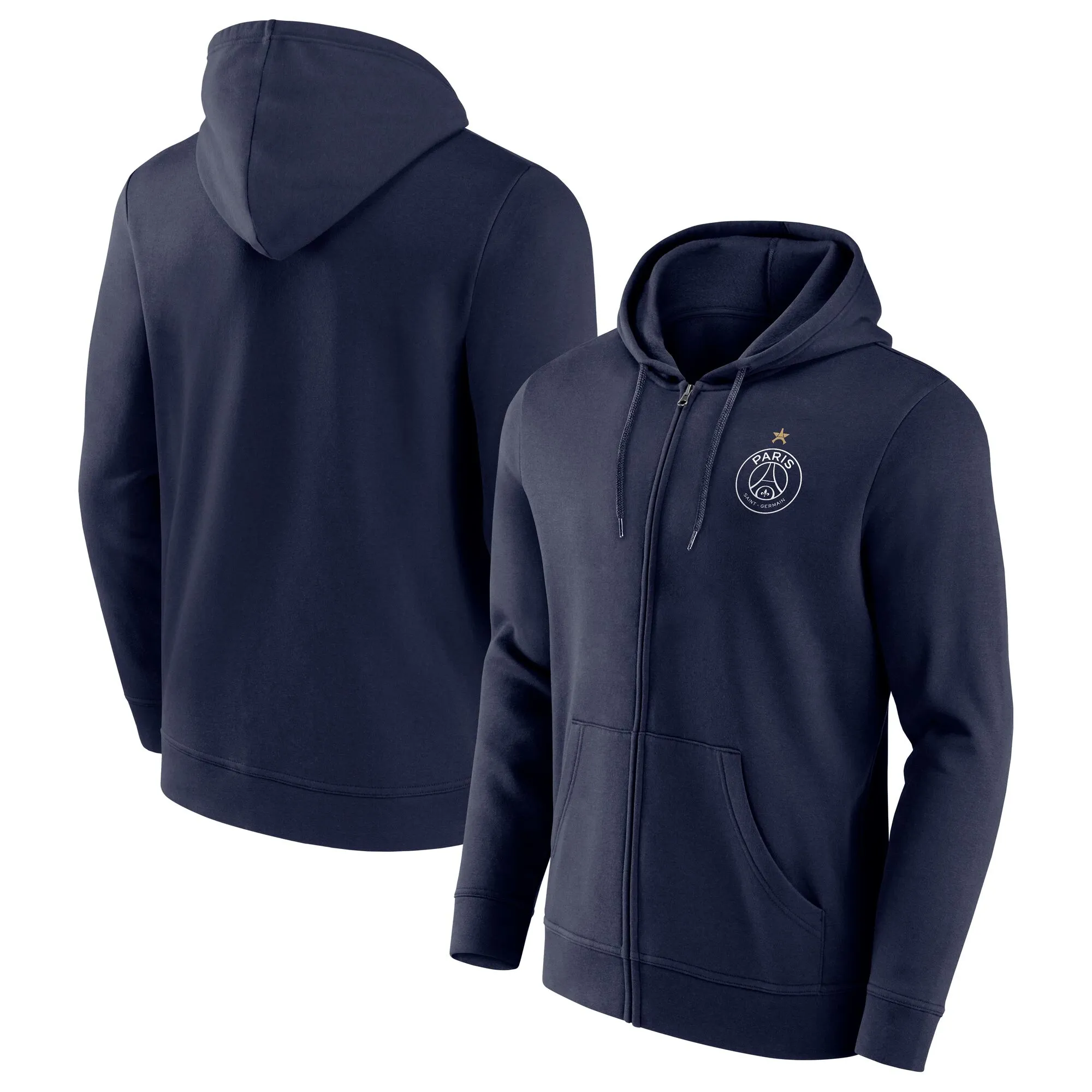PSG European Champions Eiffel Star Graphic Full Zip Hoodie - Navy - Mens
