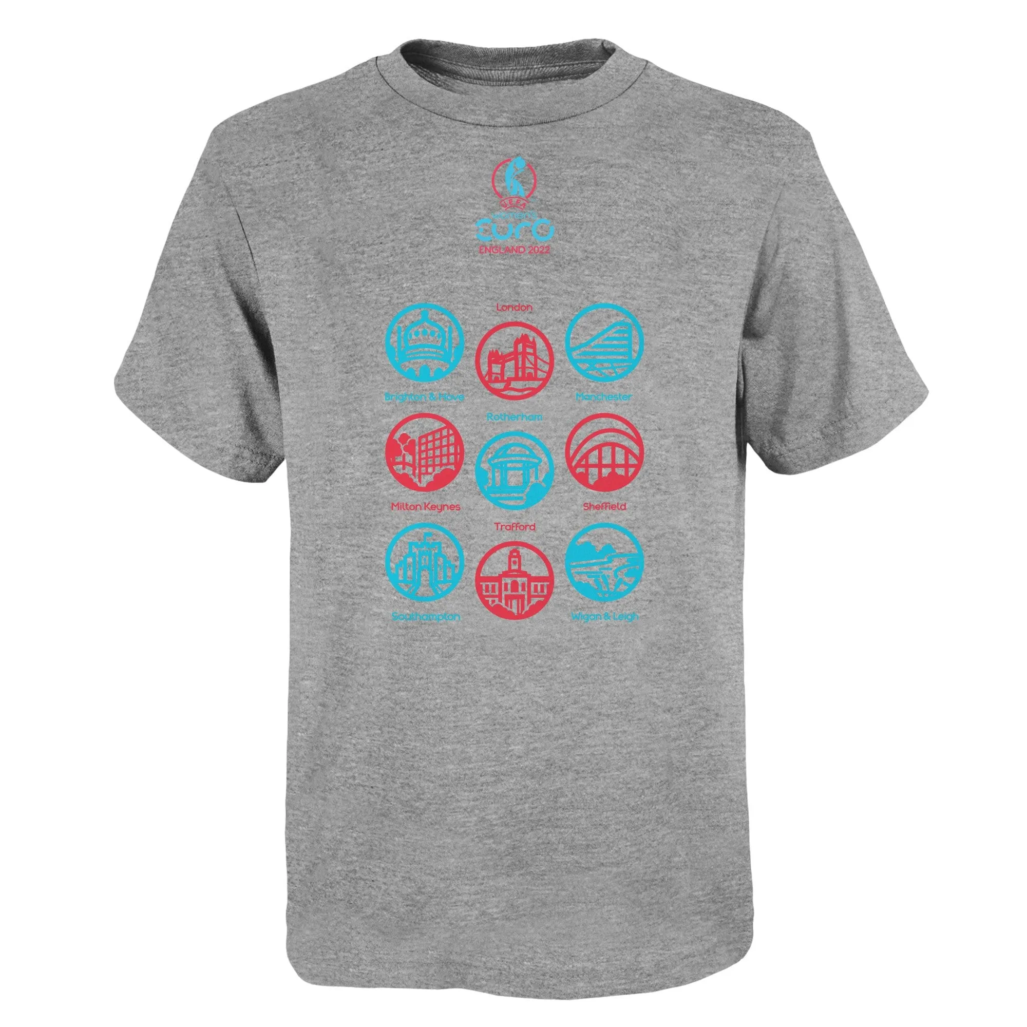 UEFA Women's Euros 2022 Graphic T-Shirt - Grey Marl - Kids