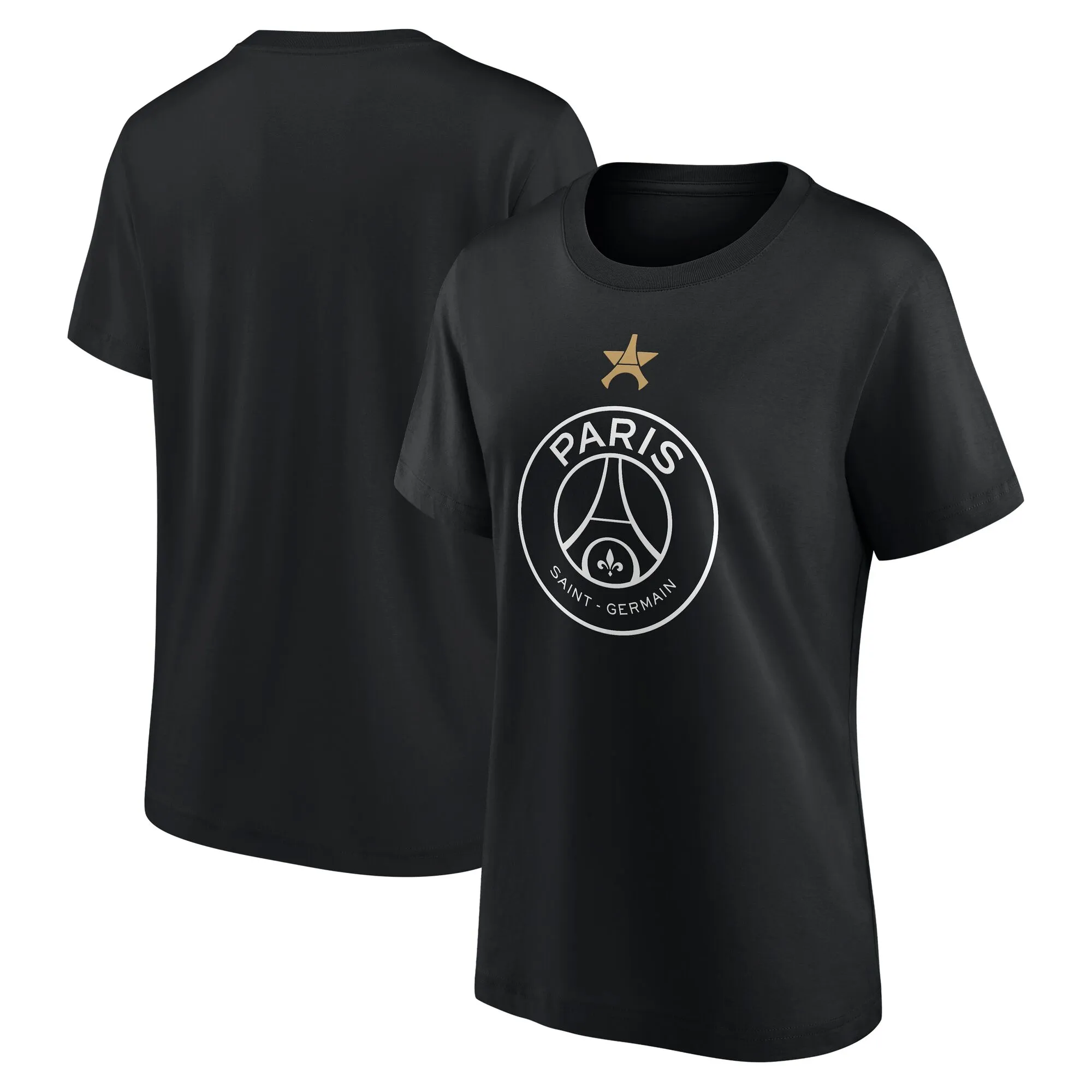 PSG European Champions Eiffel Star Graphic T-Shirt - Black - Womens