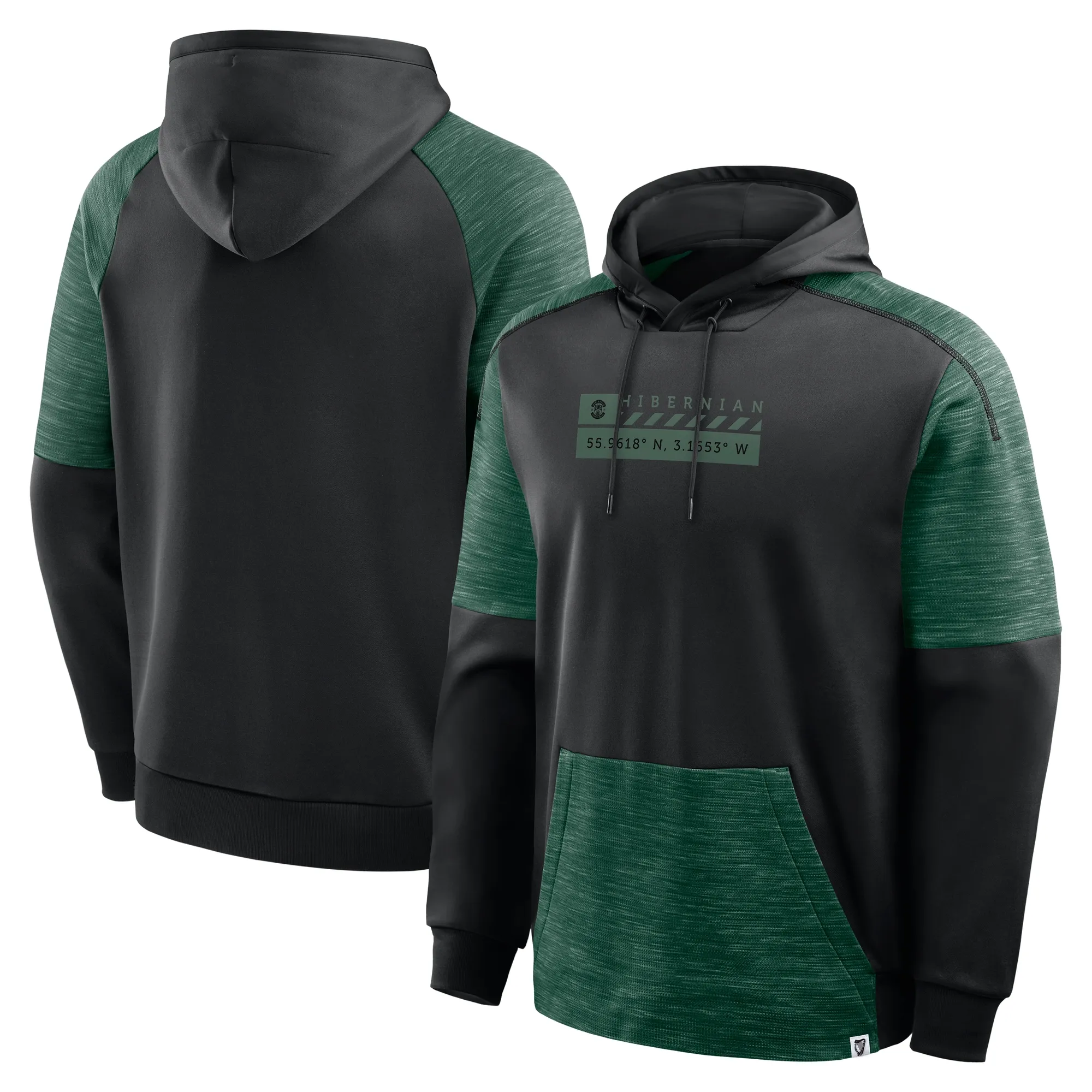 Hibernian Defender Overhead Hoodie - Black - Mens