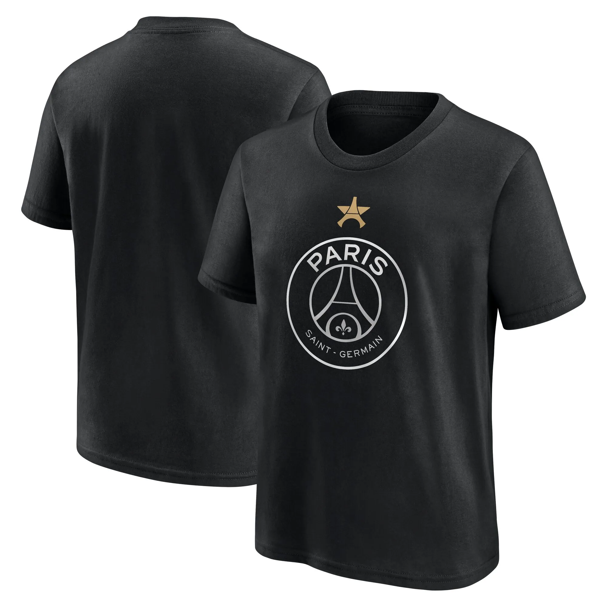 PSG European Champions Eiffel Star Graphic T-Shirt - Black - Kids