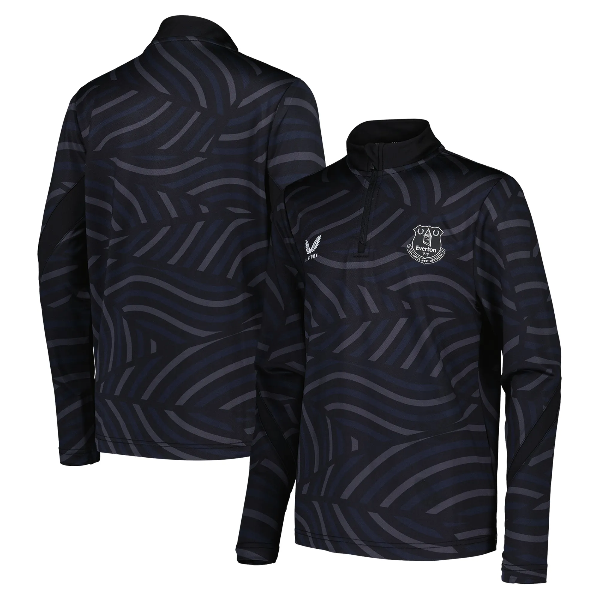 Everton Castore Third Matchday 1/4 Zip Midlayer - Black - Kids