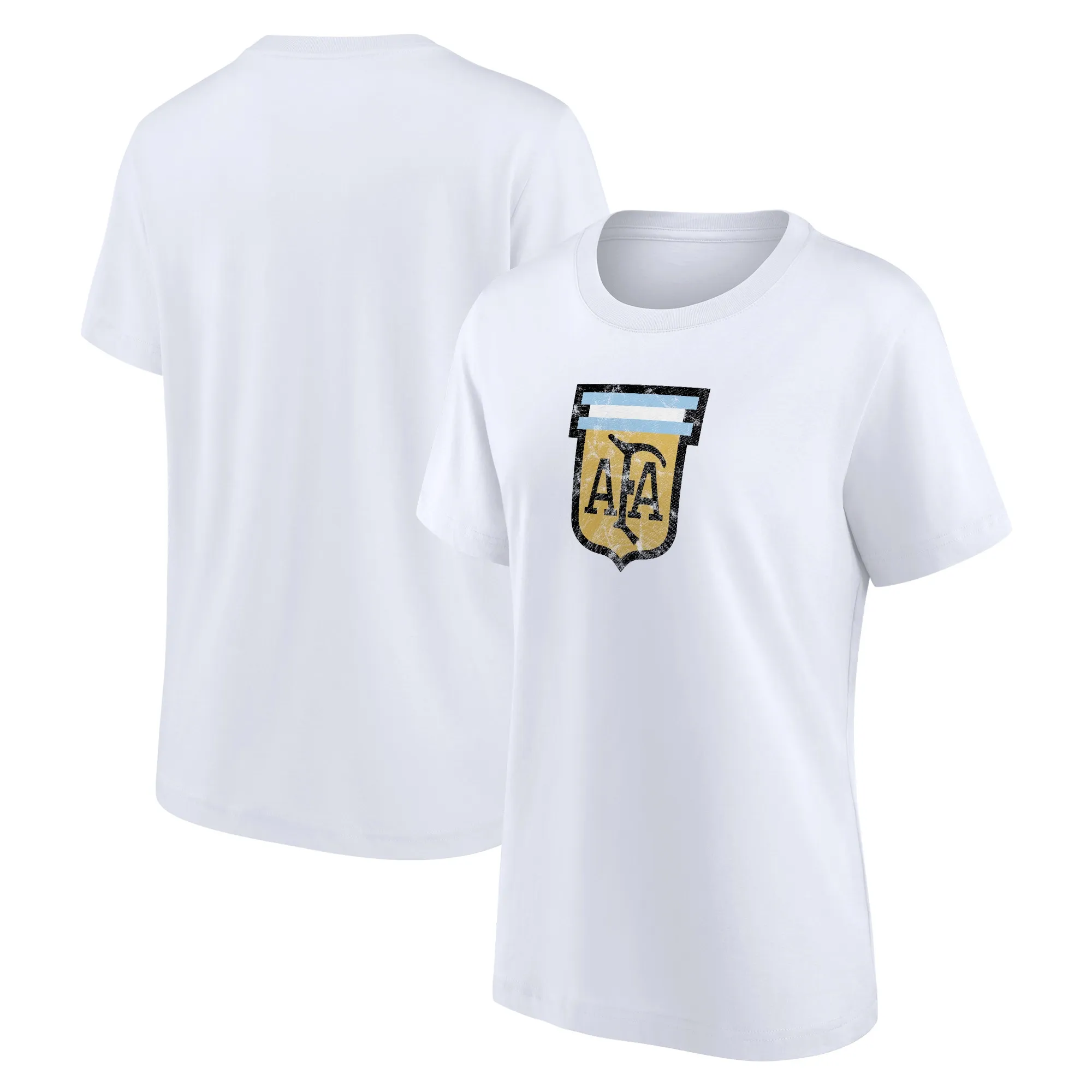 Argentina Distressed Retro Logo Graphic T-Shirt - White - Womens