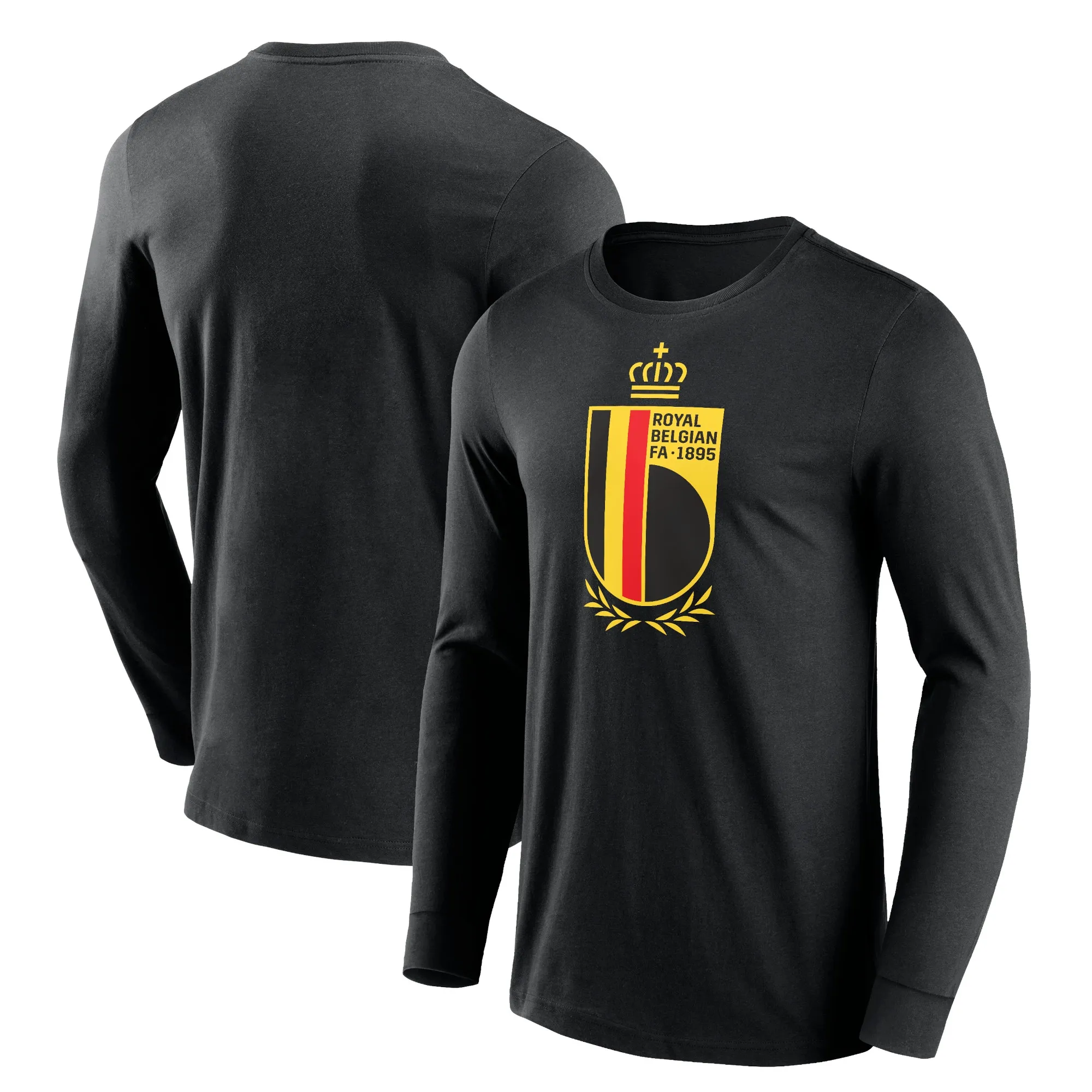 Belgium FA Primary Logo Graphic Long Sleeve T-Shirt - Black - Mens