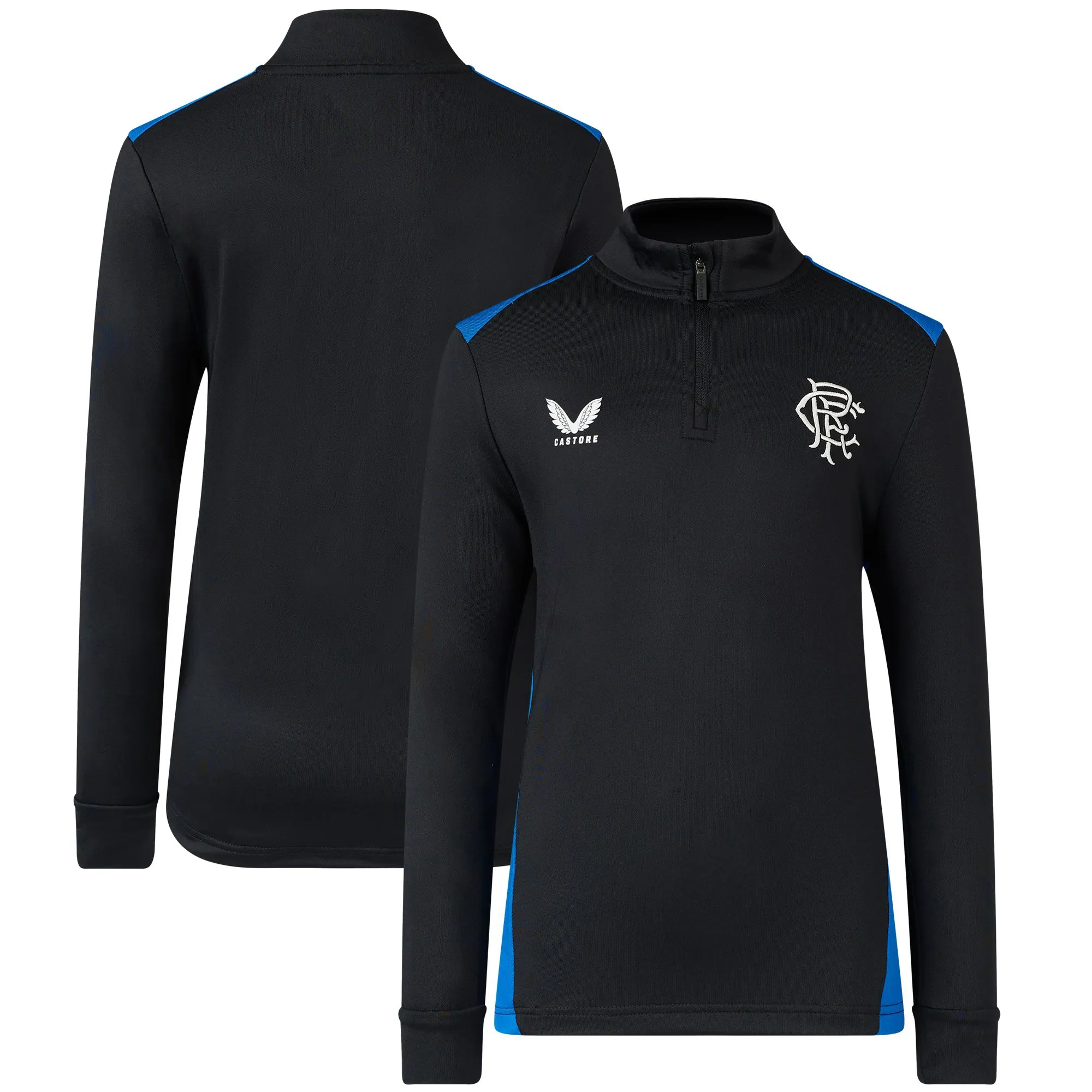 Glasgow Rangers Players Matchday 1/4 Zip Midlayer - Black - Kids