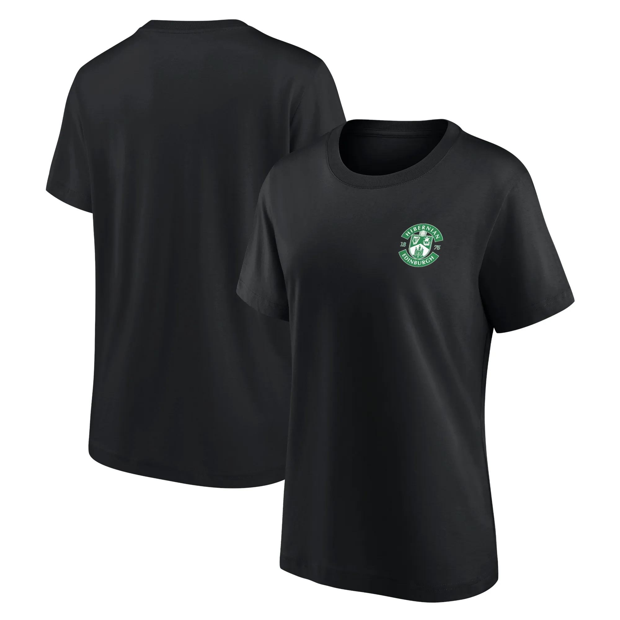 Hibernian Small Crest T-Shirt - Black - Womens