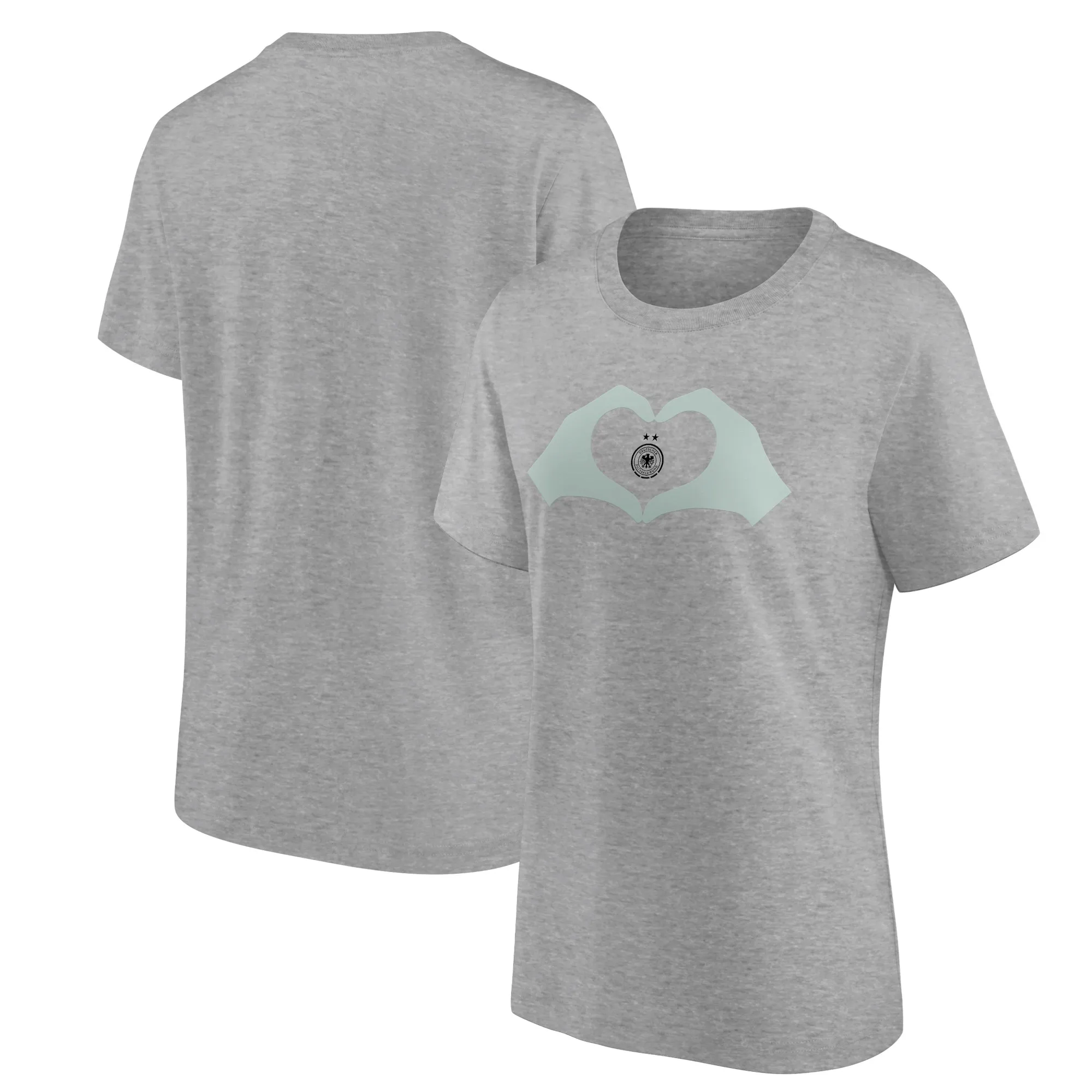 Germany Heart Hands Graphic T-Shirt - Sports Grey - Womens