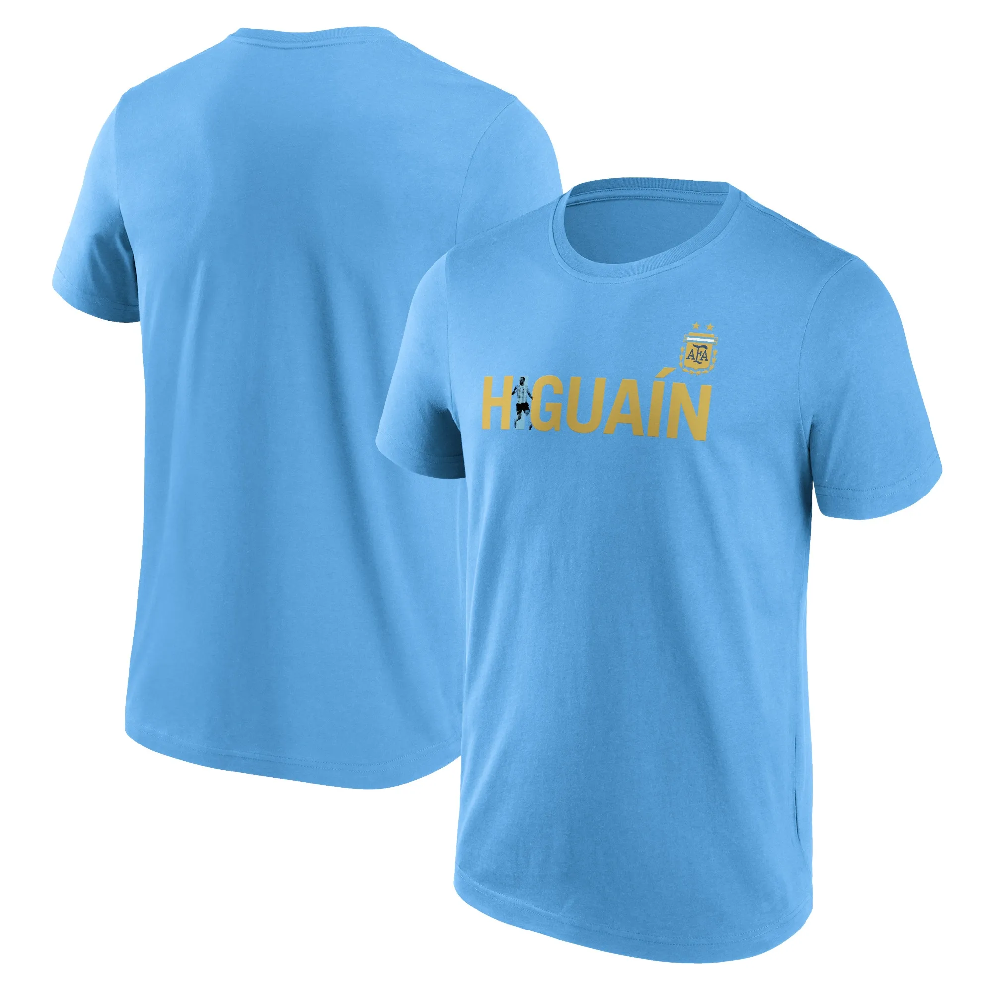 Argentina Higuaín Name and Number Graphic T-Shirt - Sky - Mens