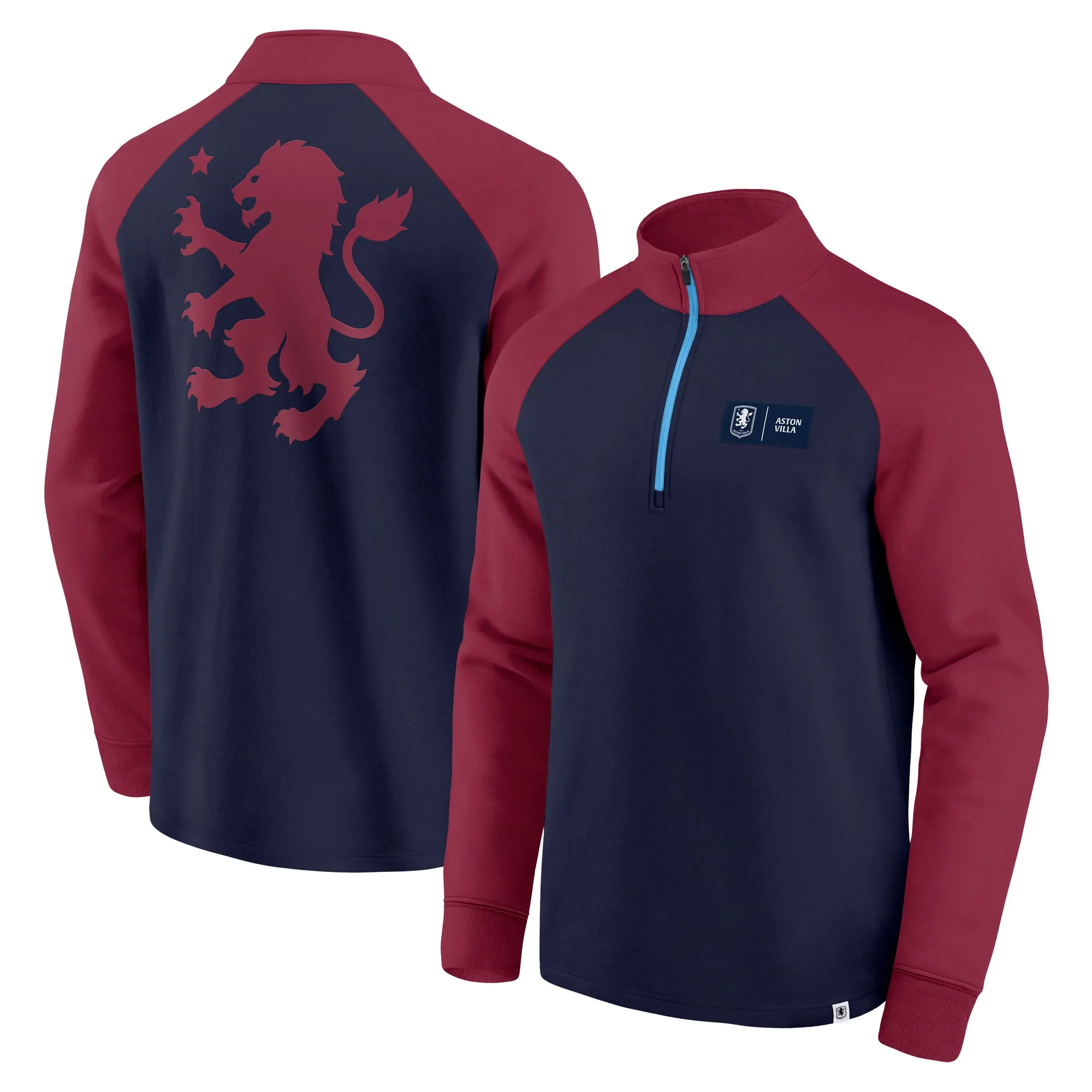 Aston Villa Half Zip Top - Maritime Blue - Mens