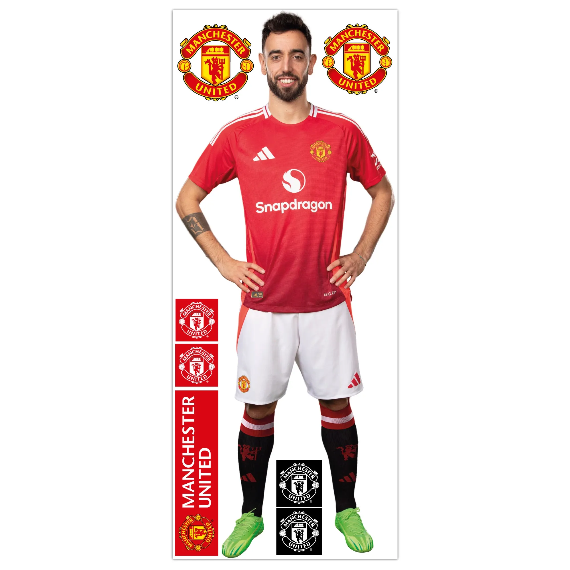 Manchester United Bruno Fernandes 24-25 Player Wall Sticker - 120cm height