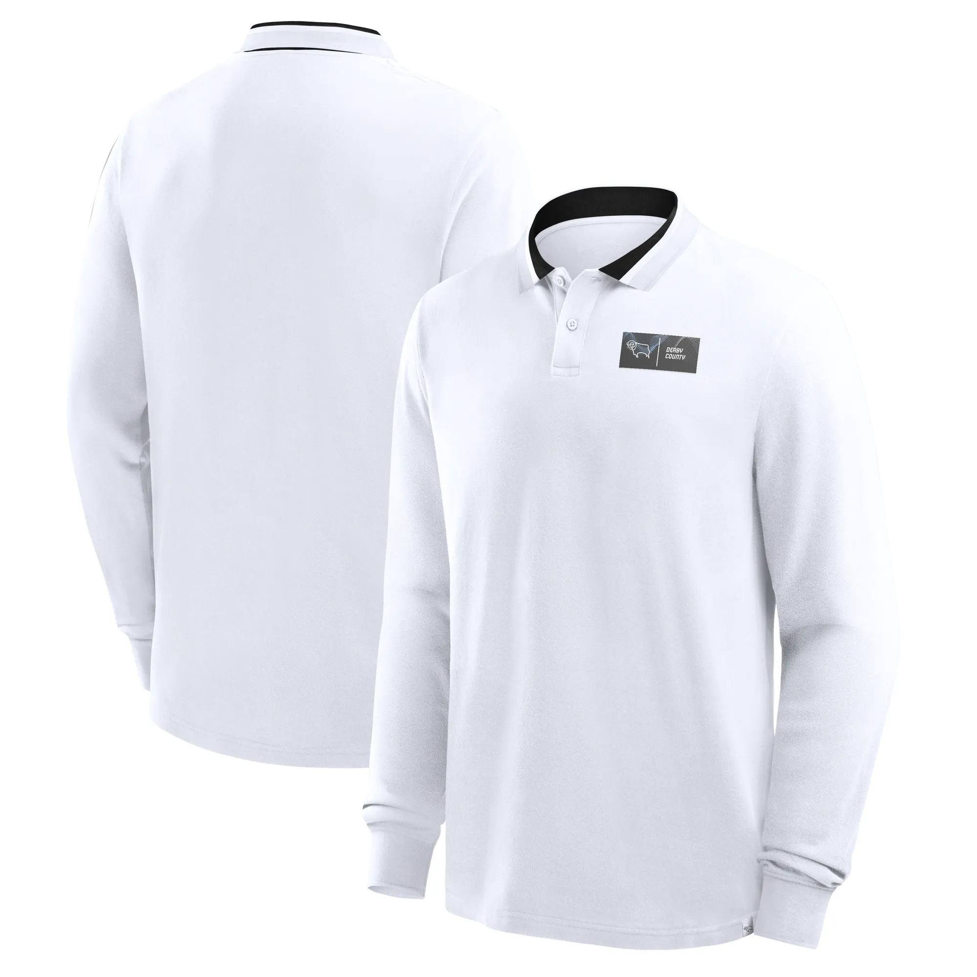 Derby County Long Sleeve Polo Shirt - Mens