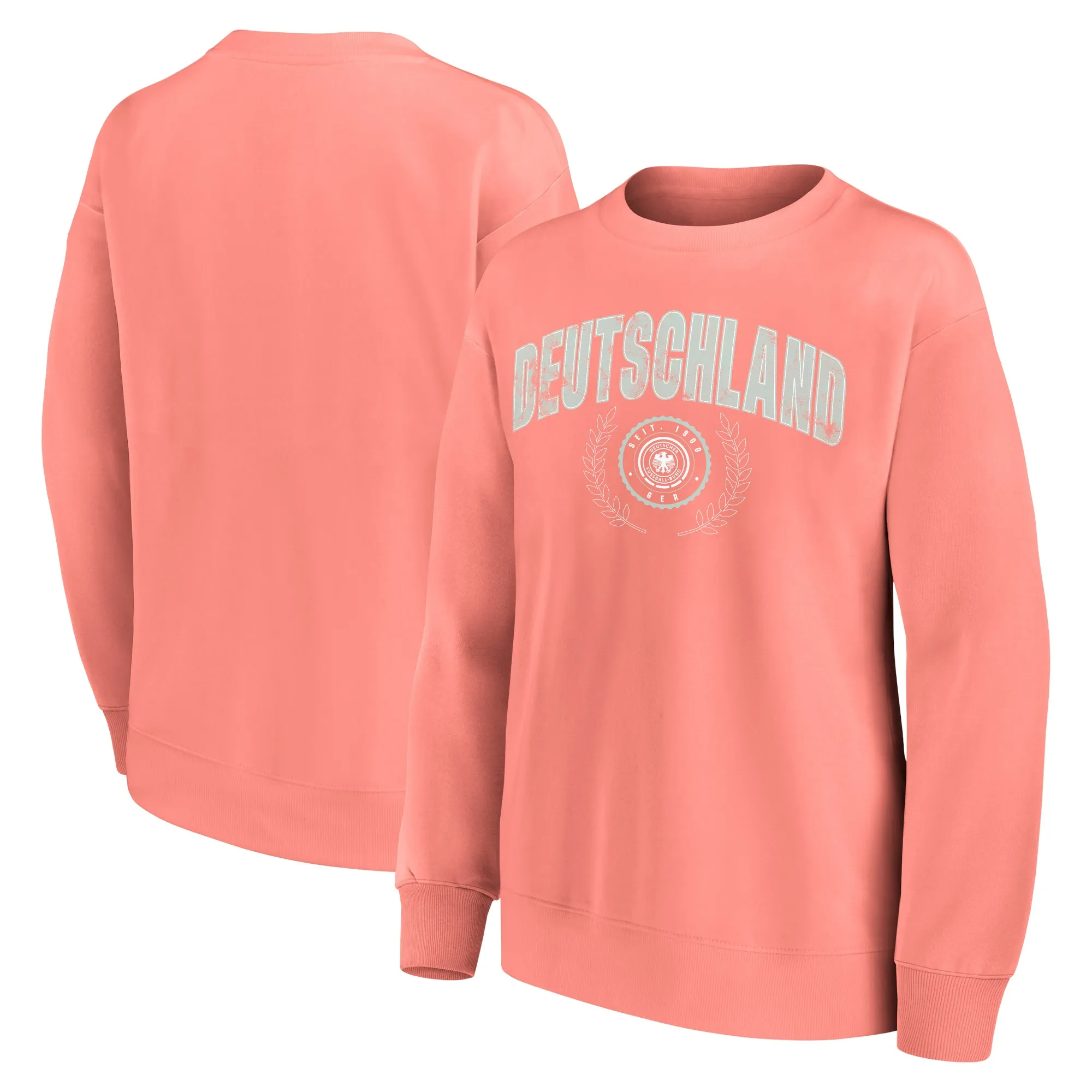 DFB Rebel Academia Graphic Oversized Crew Sweatshirt - Coral Haze - Womens