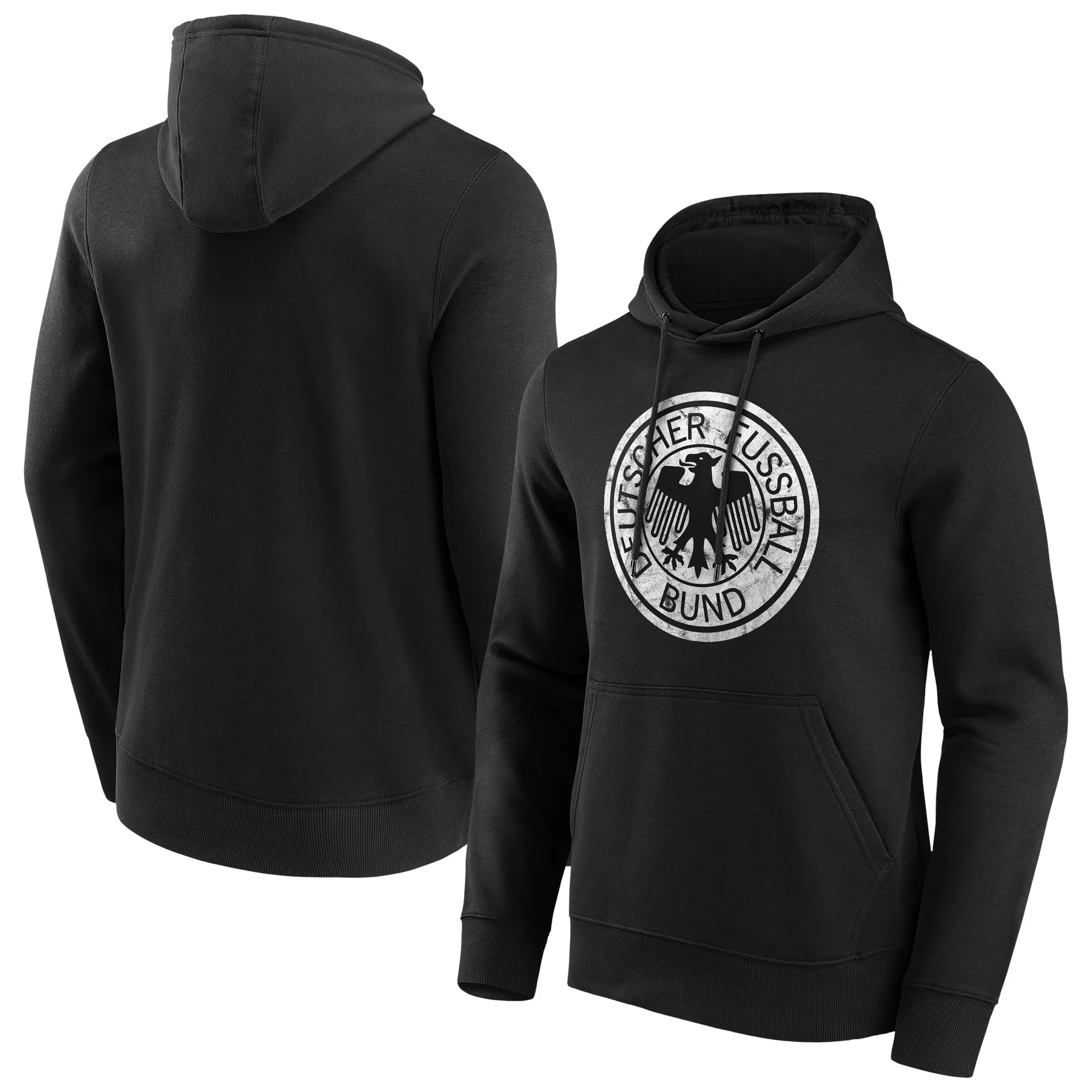 DFB Distressed Retro Logo Graphic Hoodie - Black - Mens