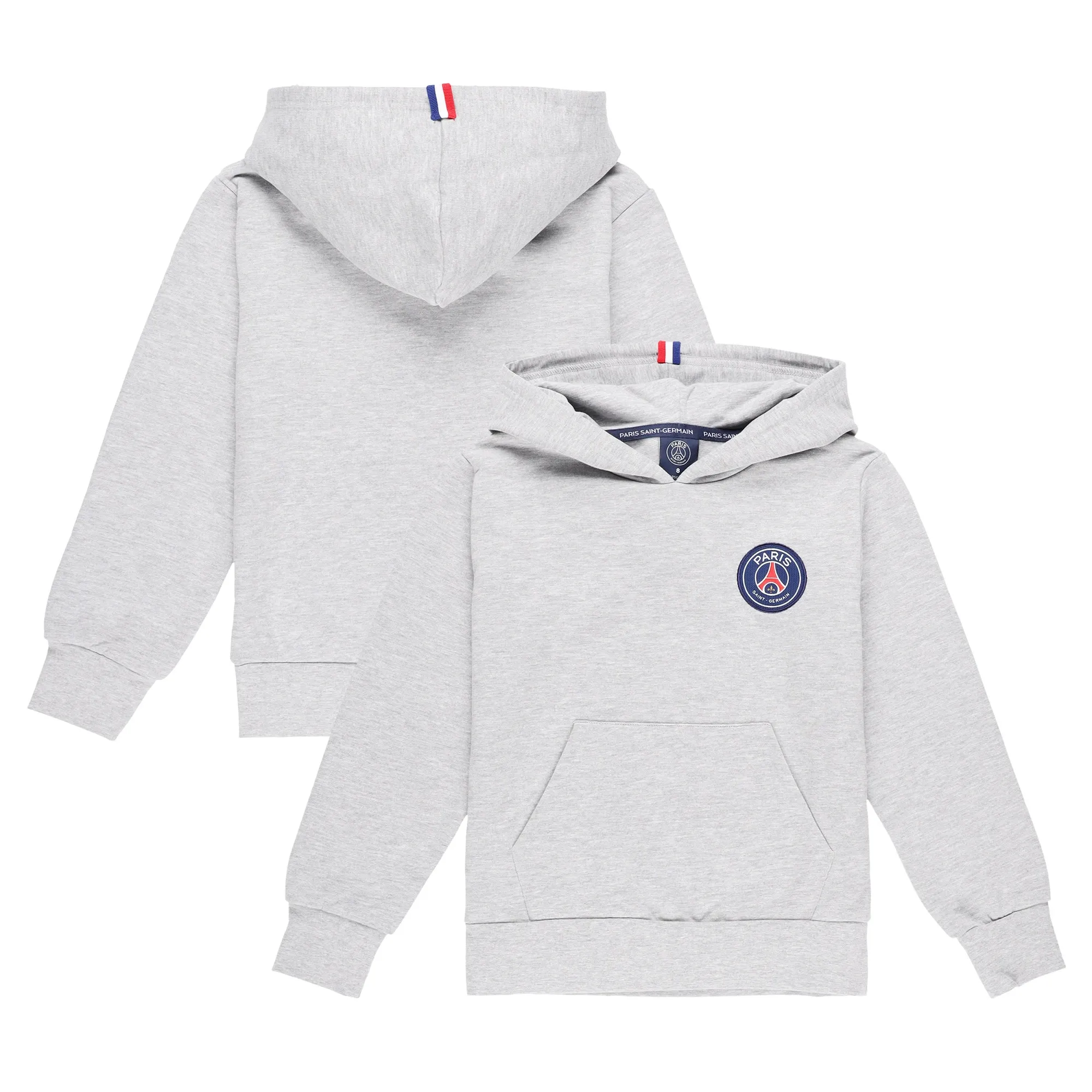 PSG Essential Crest Hoodie - Grey Marl - Kids