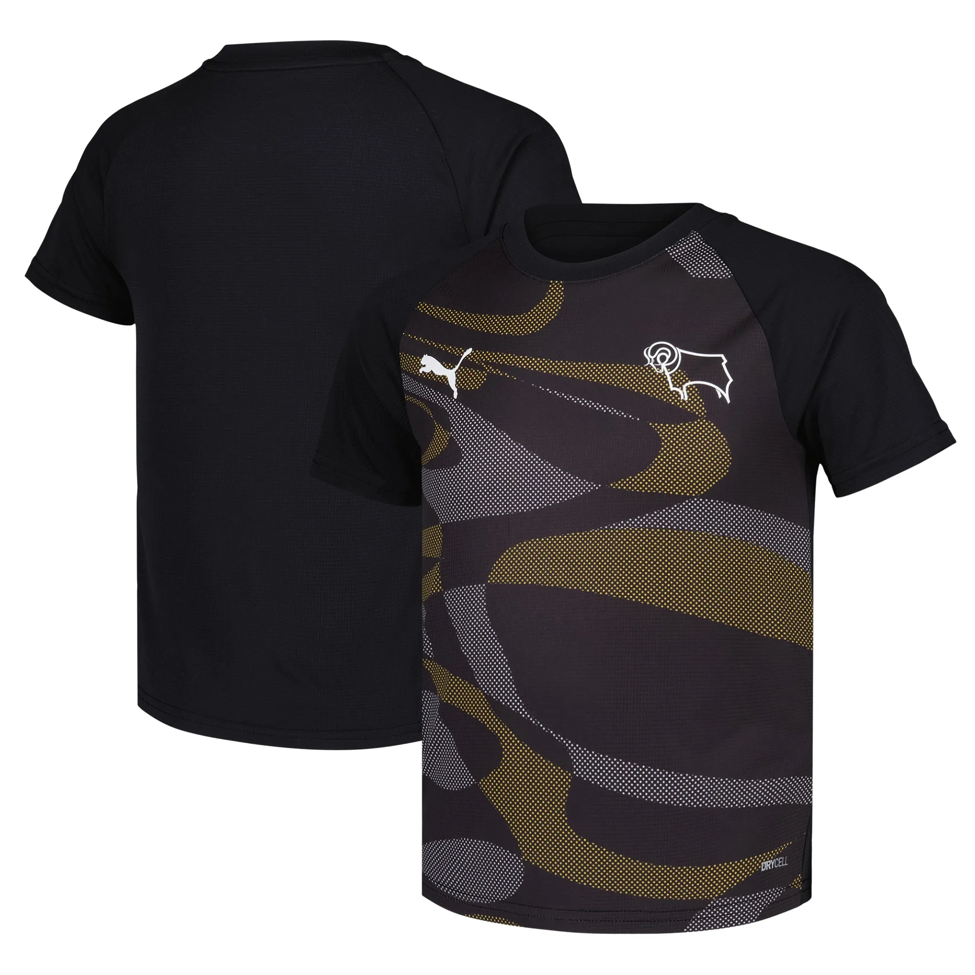Derby County PUMA Home Pre Match Top - Black - Kids