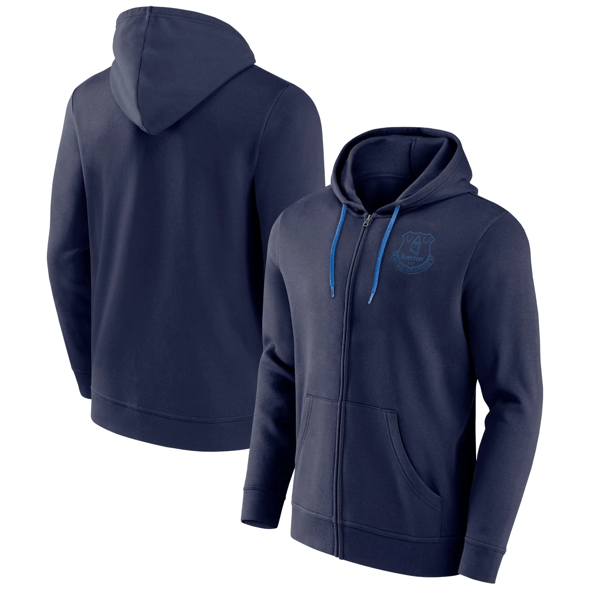 Everton Essentials Small Crest Full Zip Hoodie - Navy - Mens