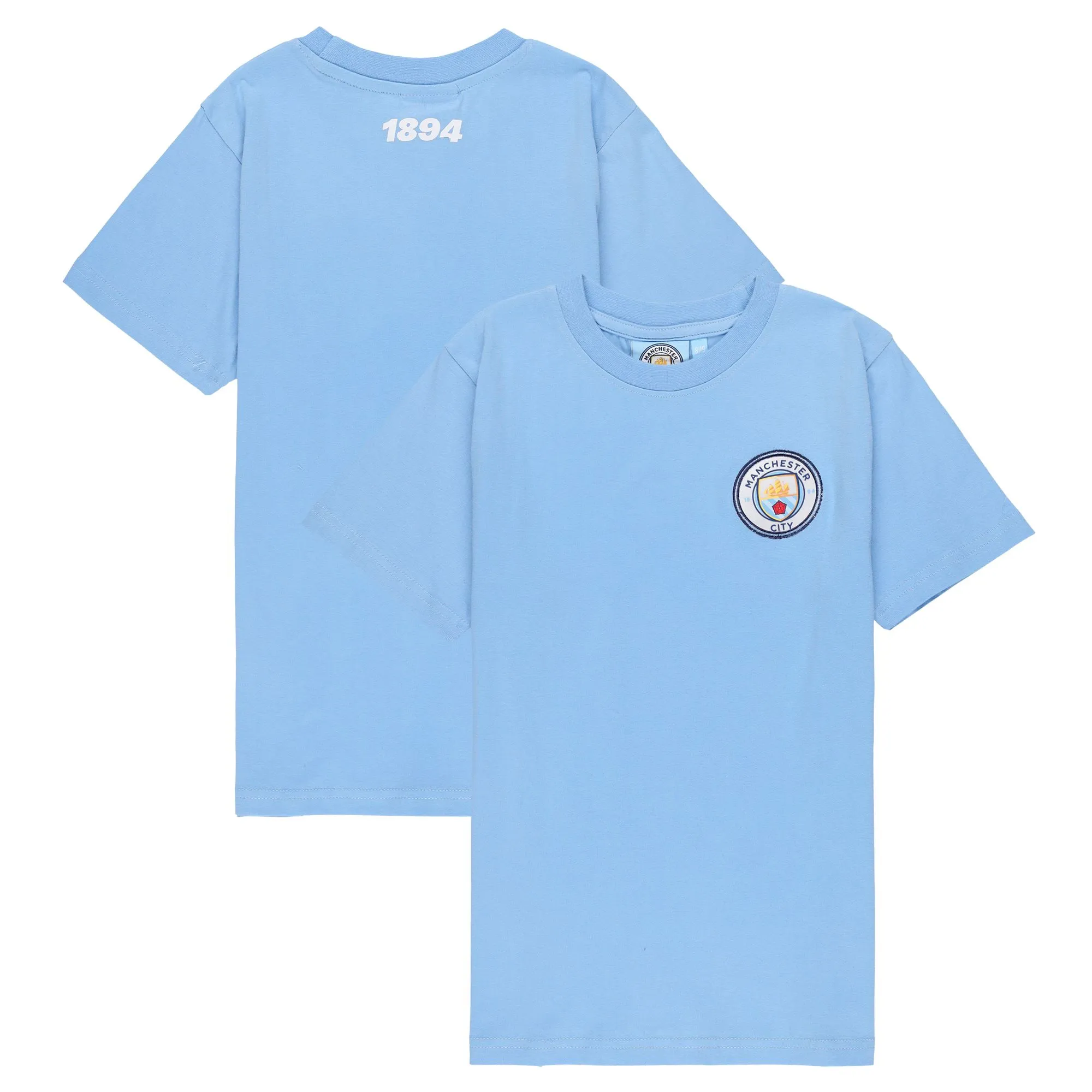Manchester City Core Small Crest T-Shirt - Sky - Kids