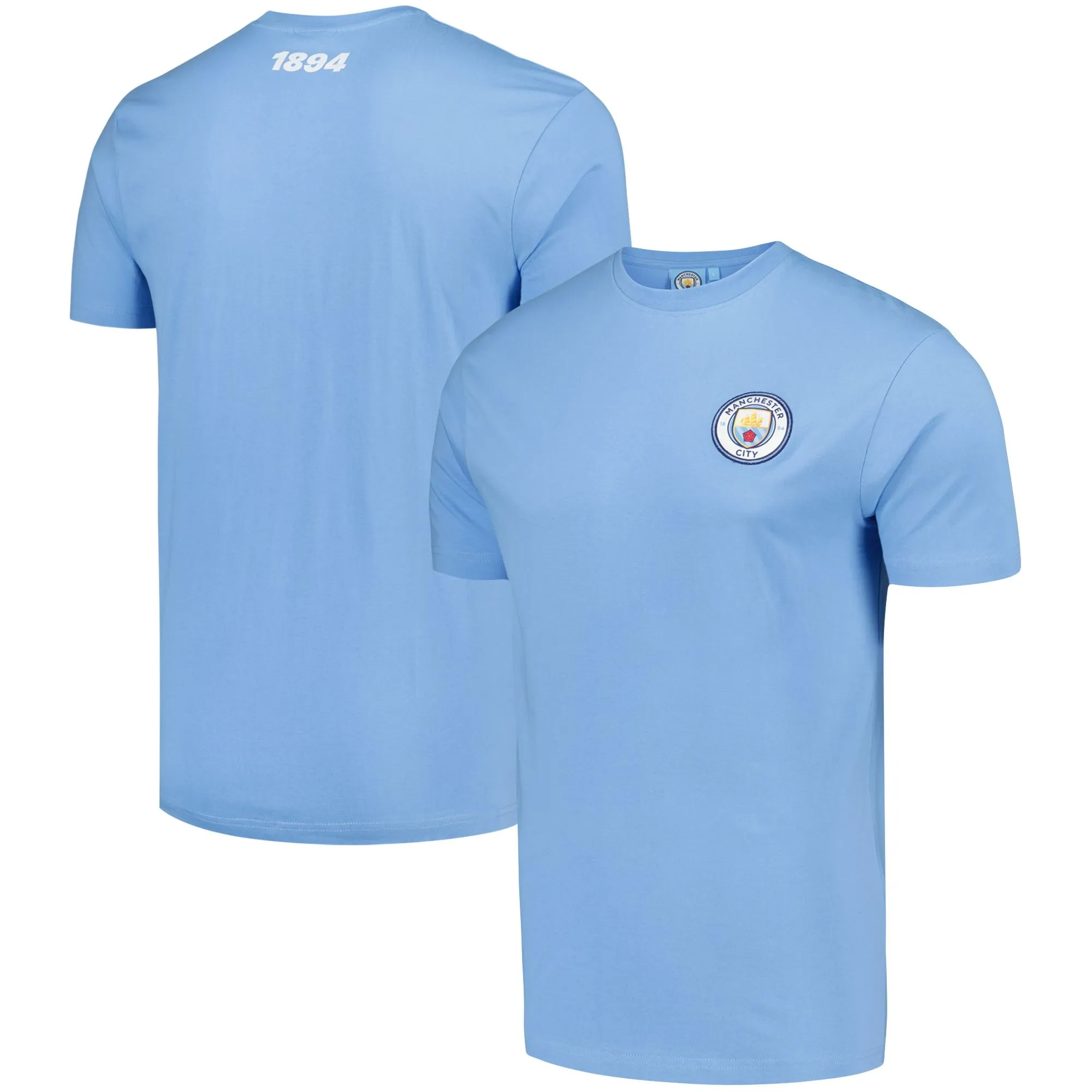 Manchester City Core Small Crest T-Shirt - Sky - Mens
