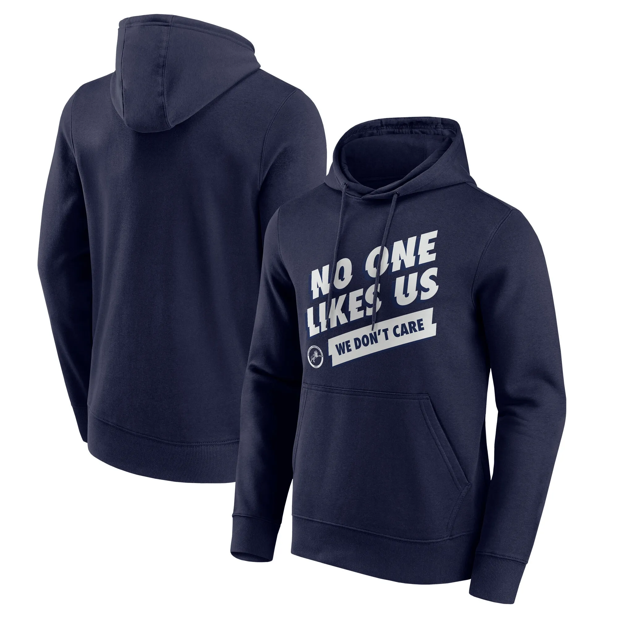 Millwall We Don't Care Graphic Hoodie - Navy - Mens