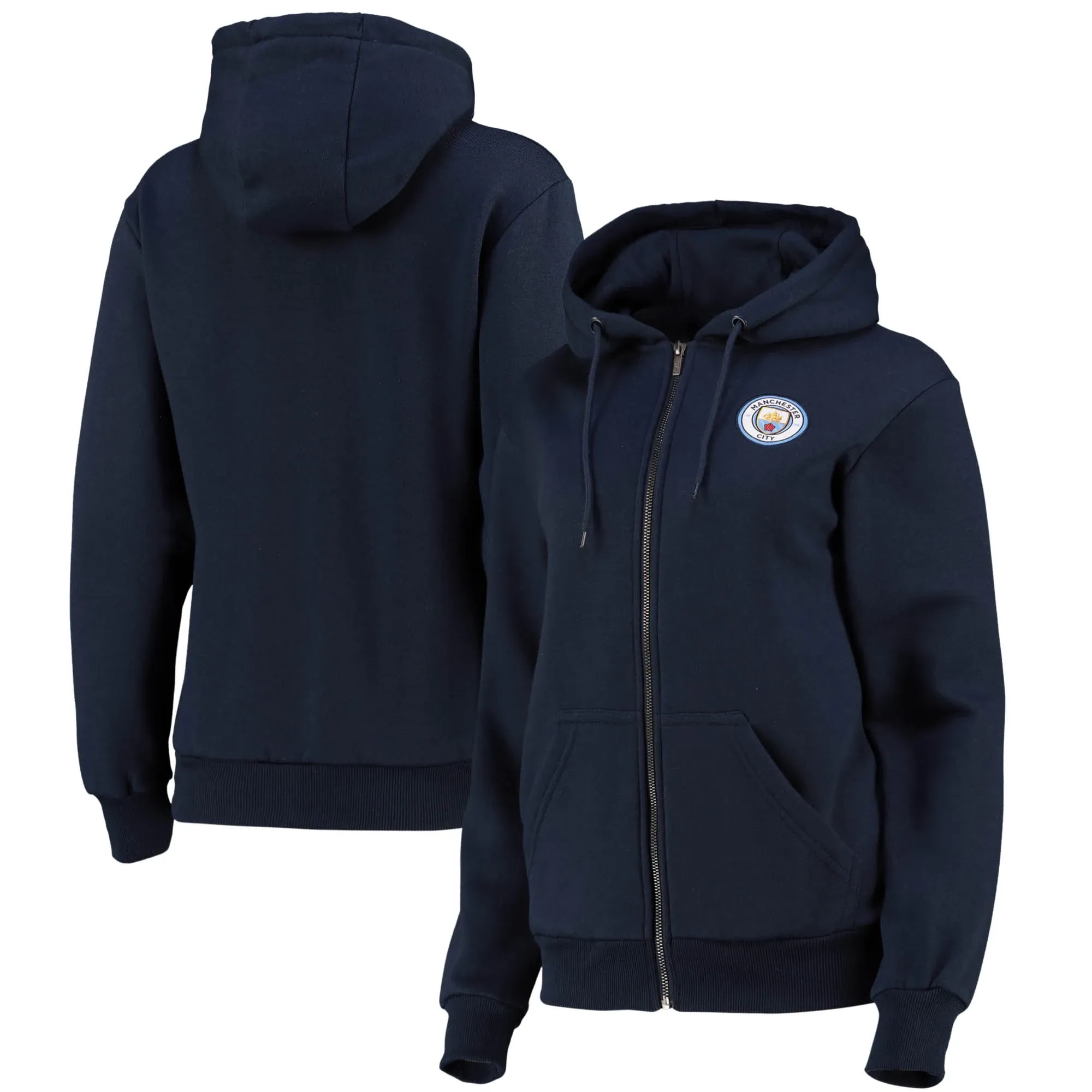 Manchester City Full Zip Hoodie - Navy - Womens