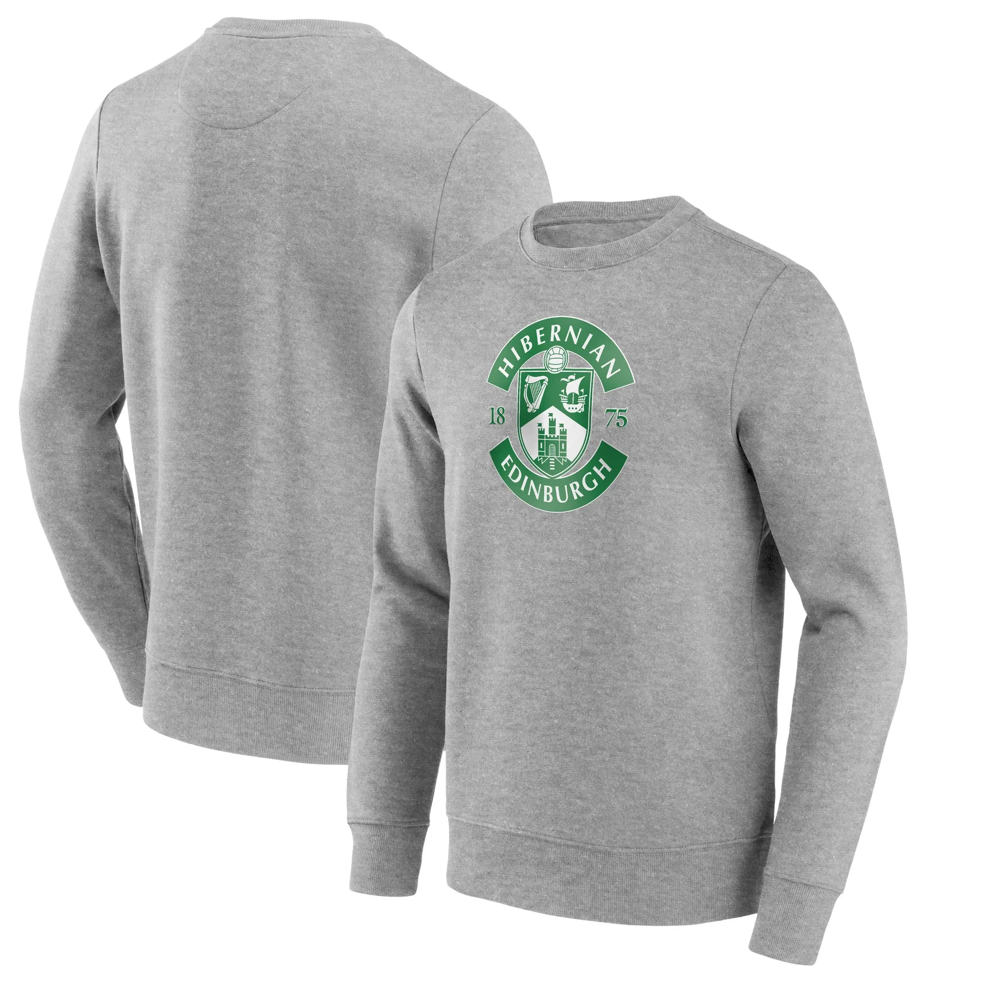 Hibernian Primary Logo Graphic Crew Sweatshirt - Sports Grey - Mens