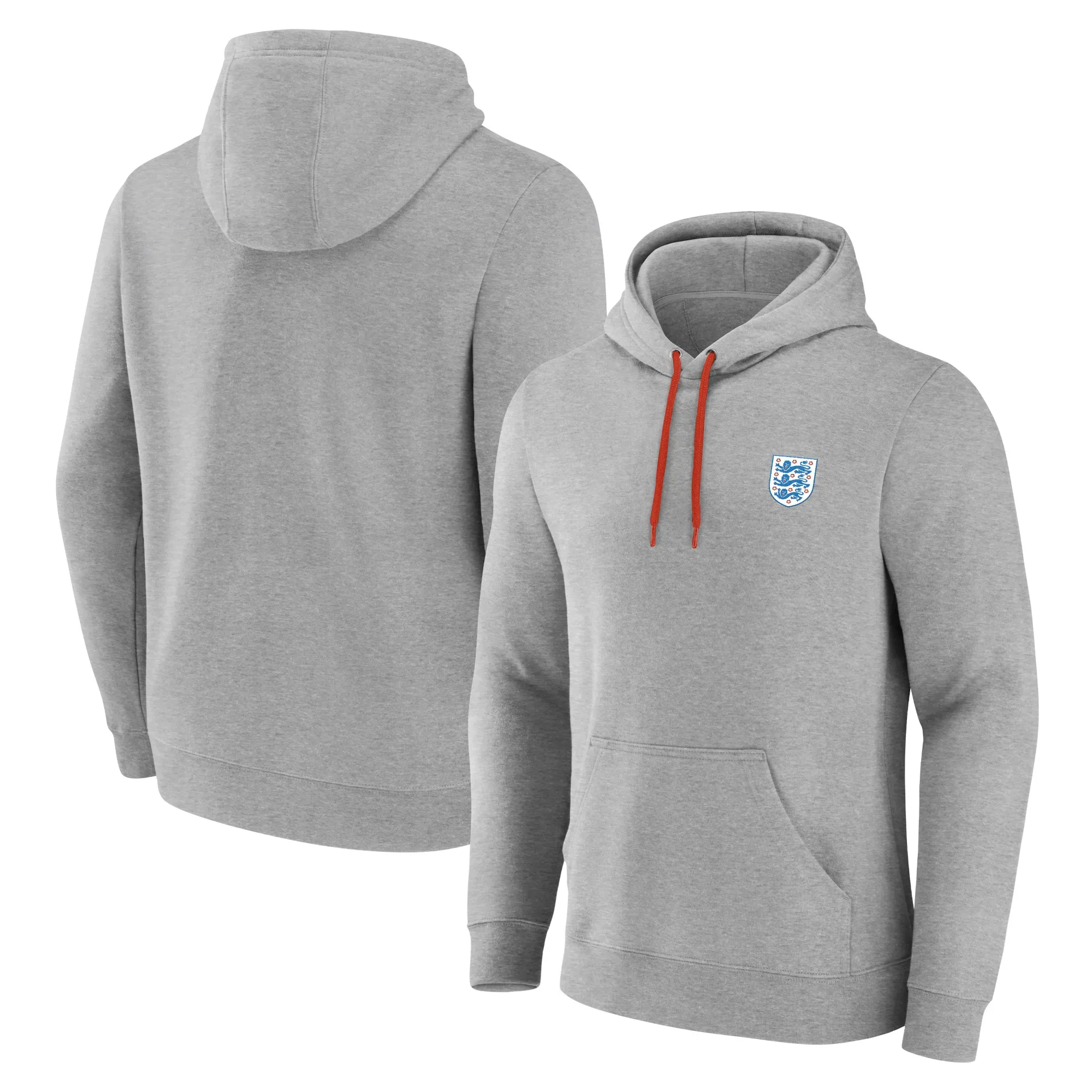 England Essentials Small Crest Hoodie - Grey Marl - Mens