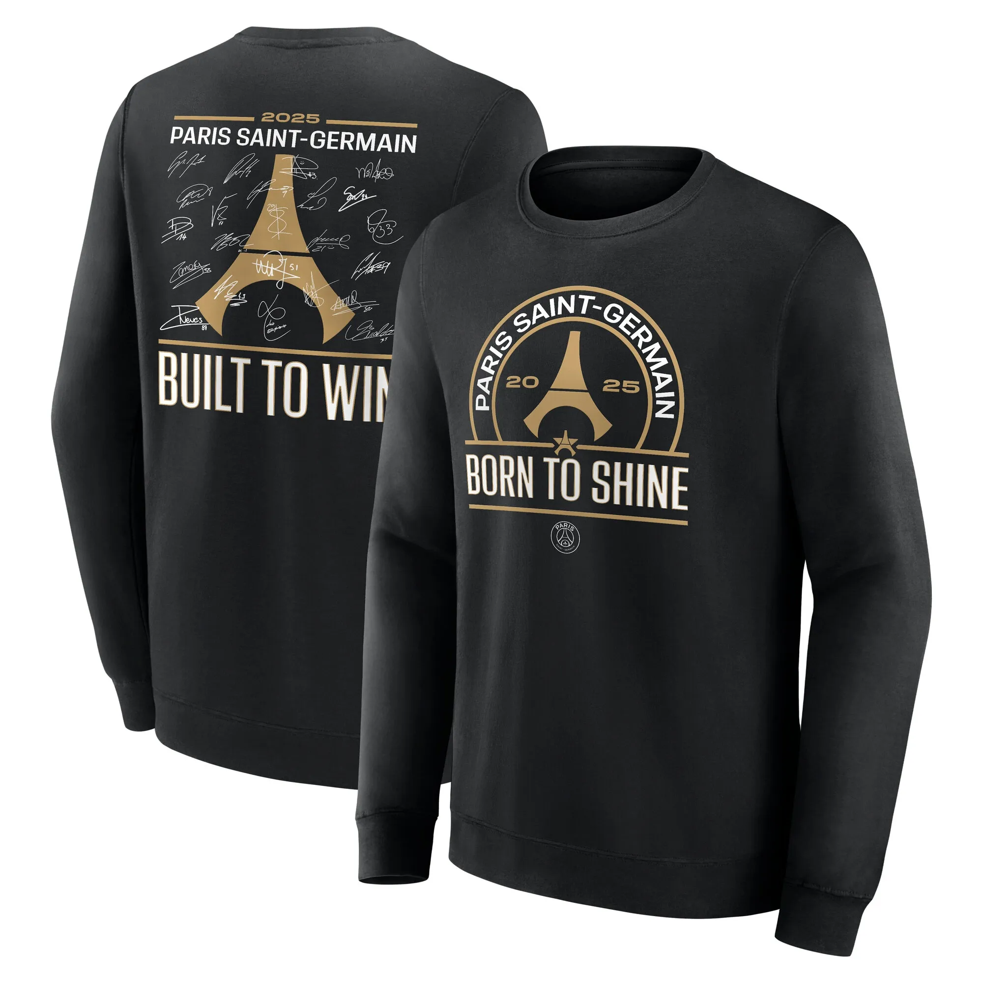 PSG European Champions Signature Roster Graphic Crew Sweatshirt - Black - Kids