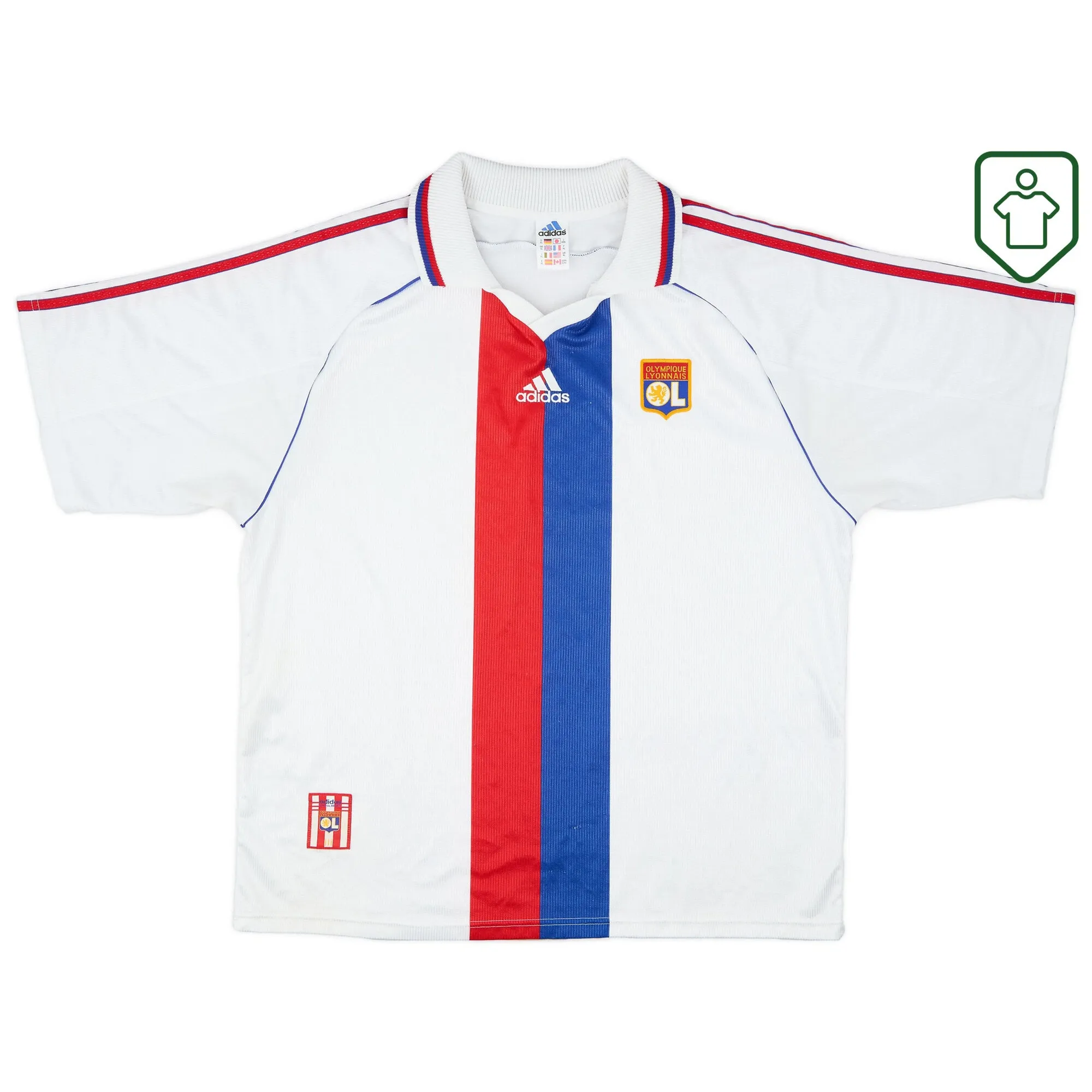 Lyon adidas Home Shirt 1998-00 - Excellent - 8/10