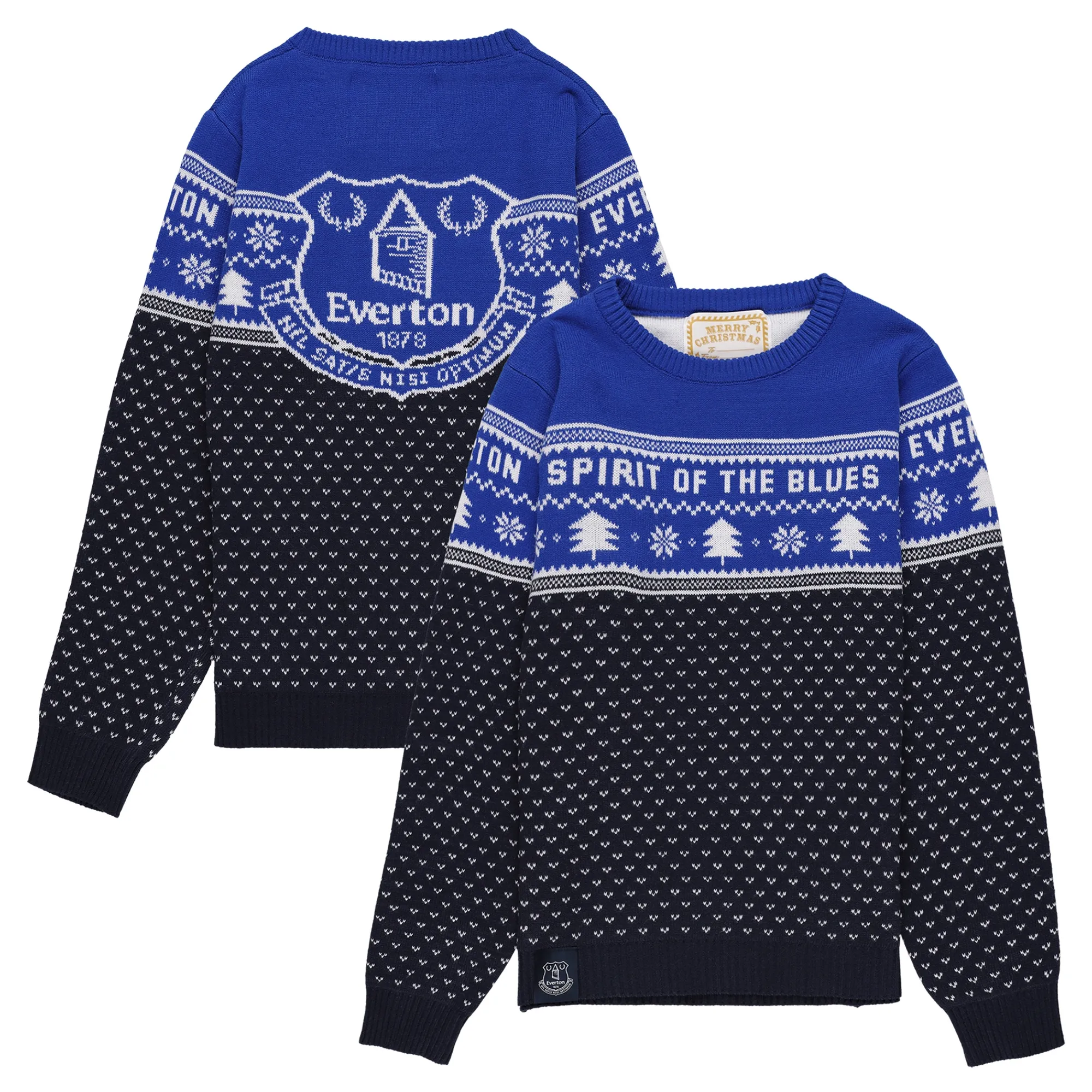 Everton Christmas Jumper - Royal/Navy - Kids