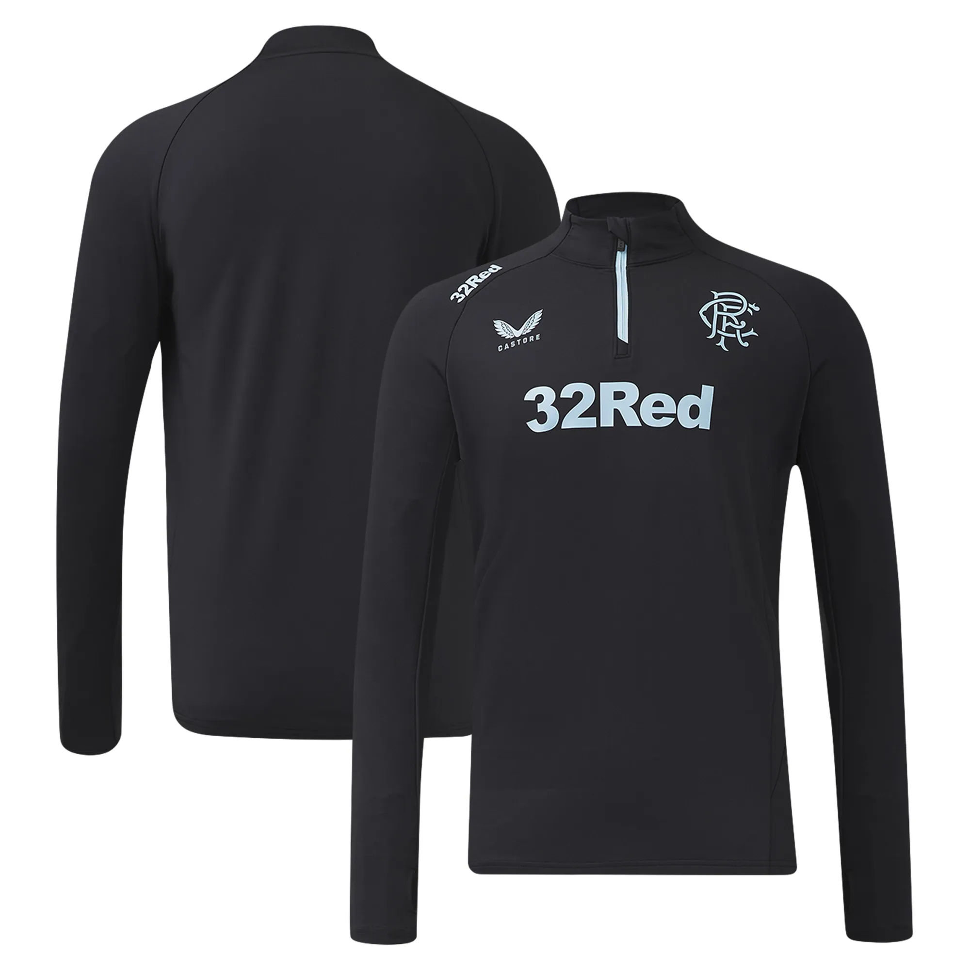 Glasgow Rangers Castore Coaches Training 1/4 Zip Midlayer - Black