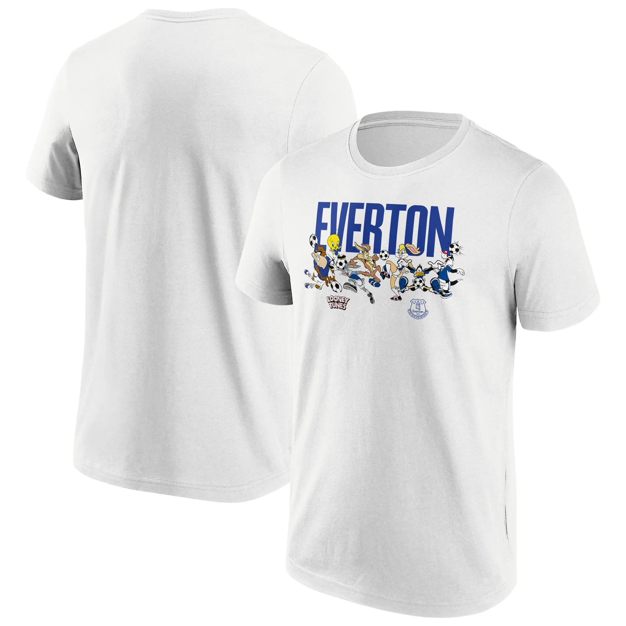 Everton Looney Tunes Multi Character Graphic T-Shirt - White - Mens