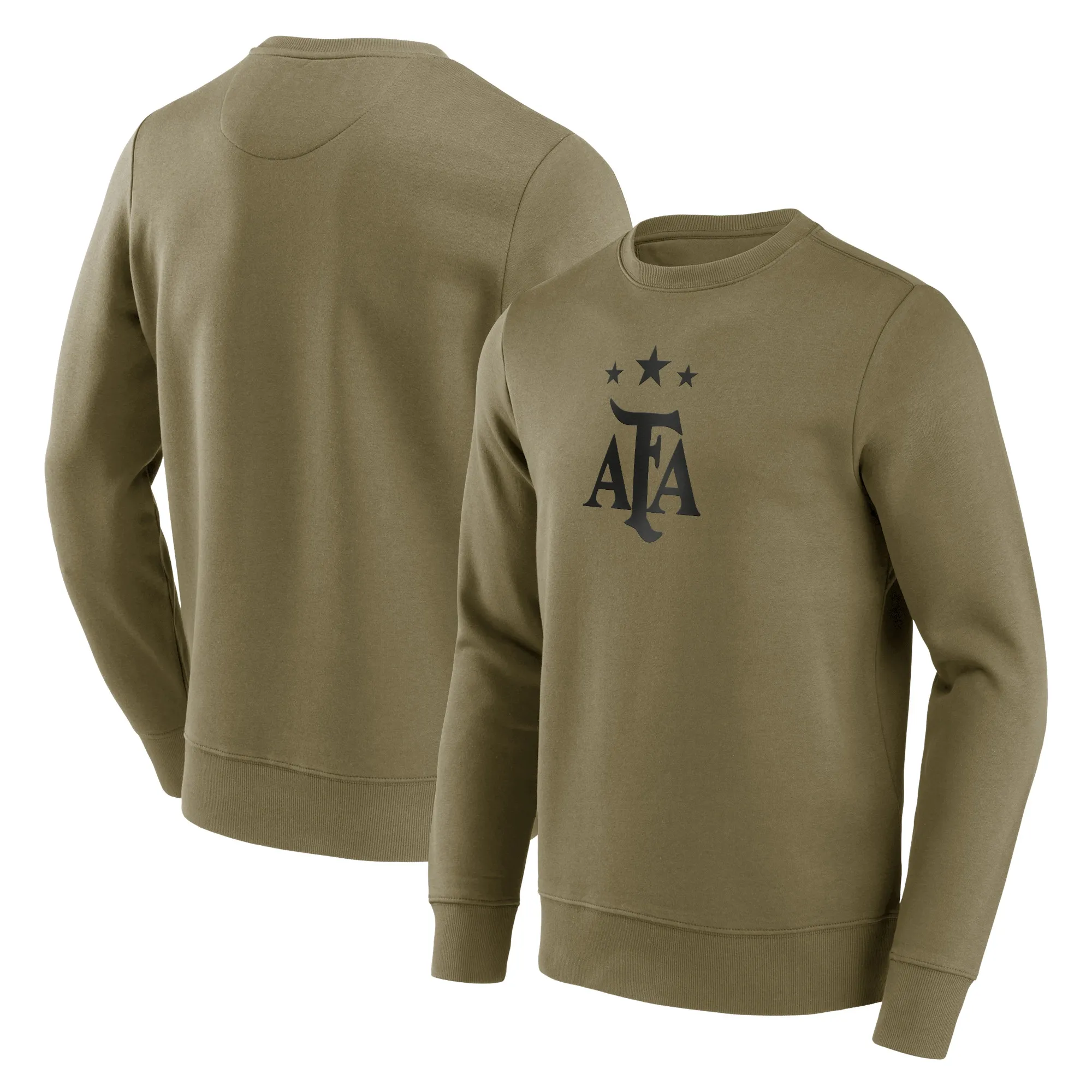 Argentina Mono Logo Graphic Crew Sweatshirt - Khaki - Mens